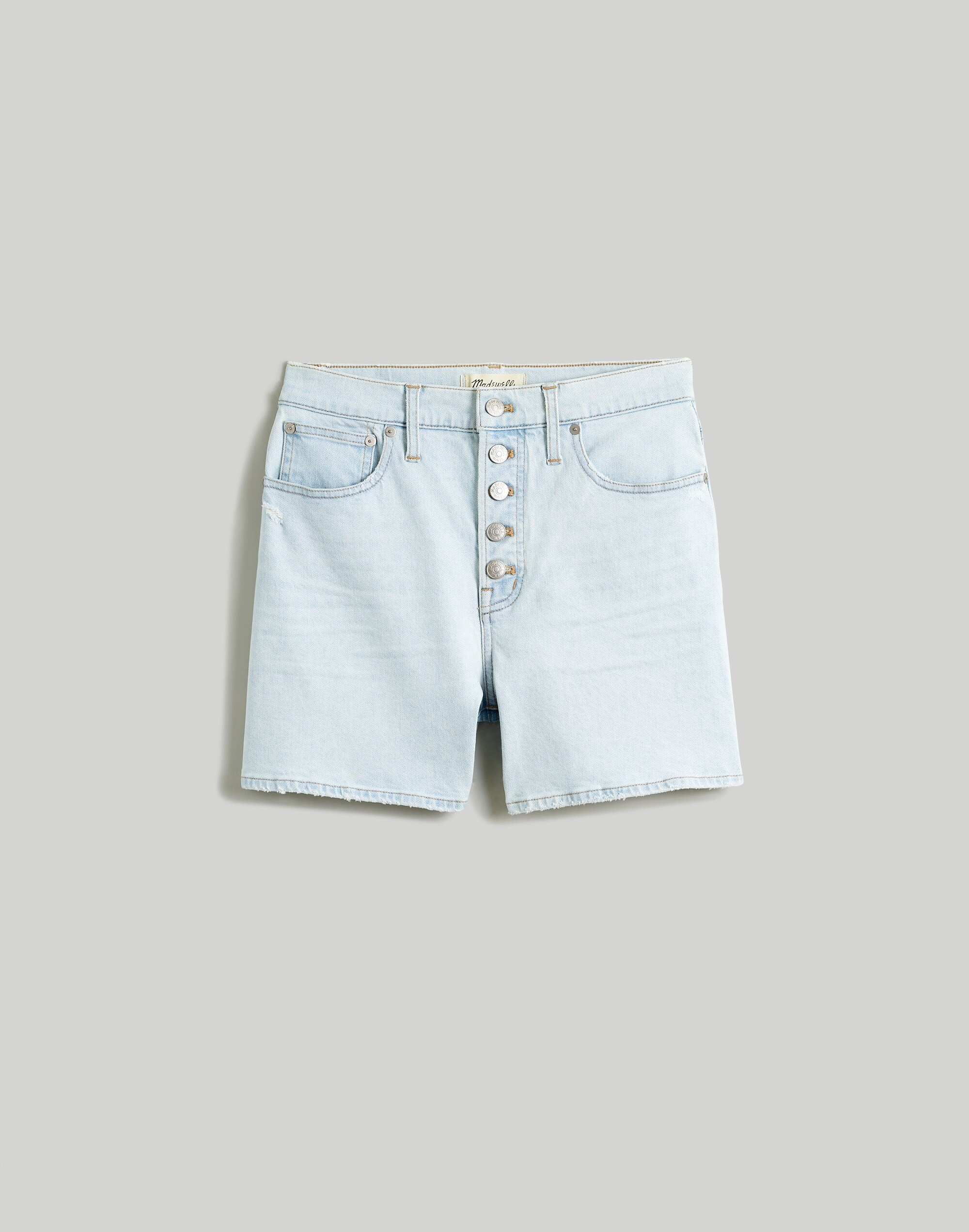 The Perfect Vintage Mid-Length Jean Short in Dayson Wash: Button-Fly Edition