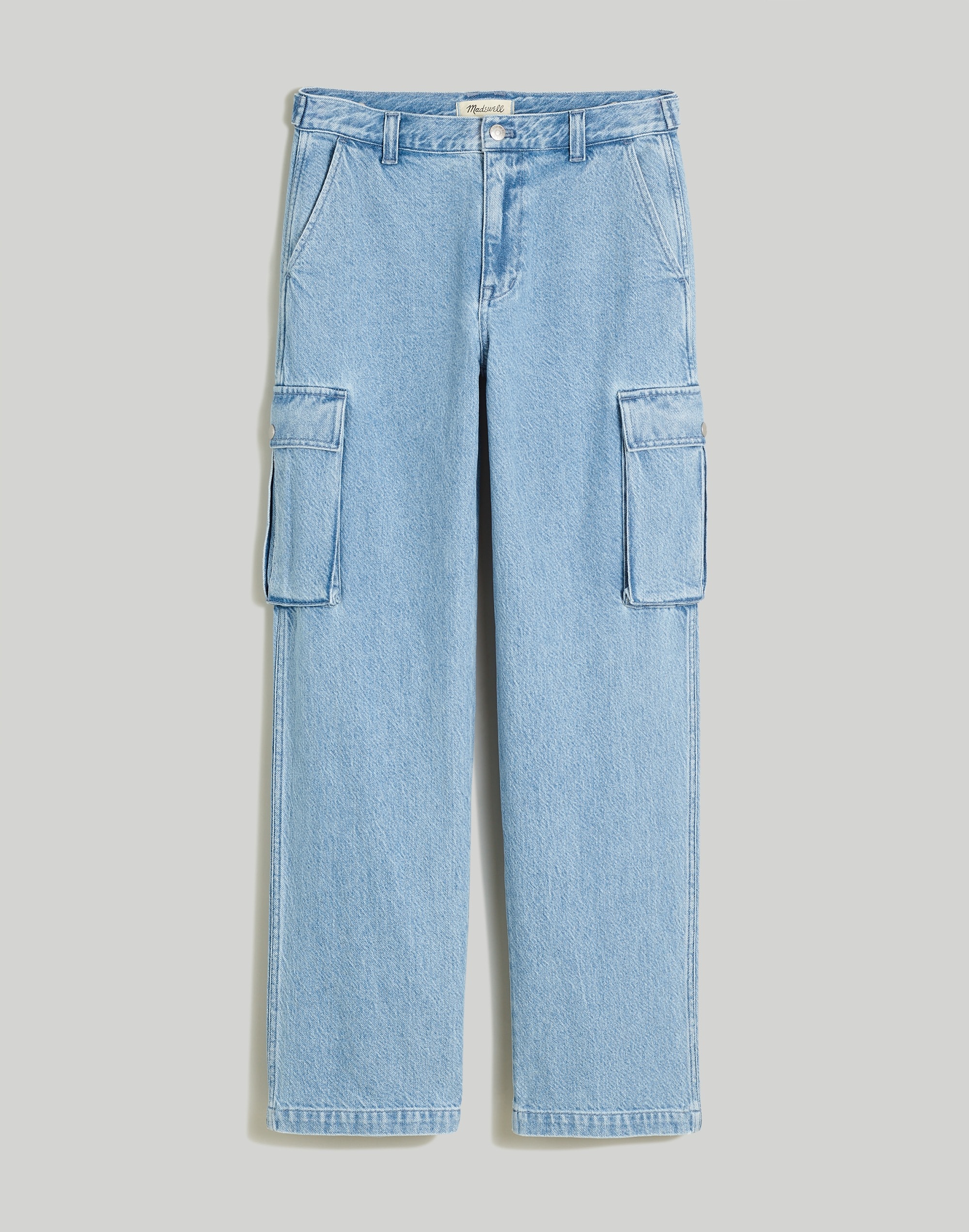 Low-Slung Straight Cargo Jeans Coleman Wash