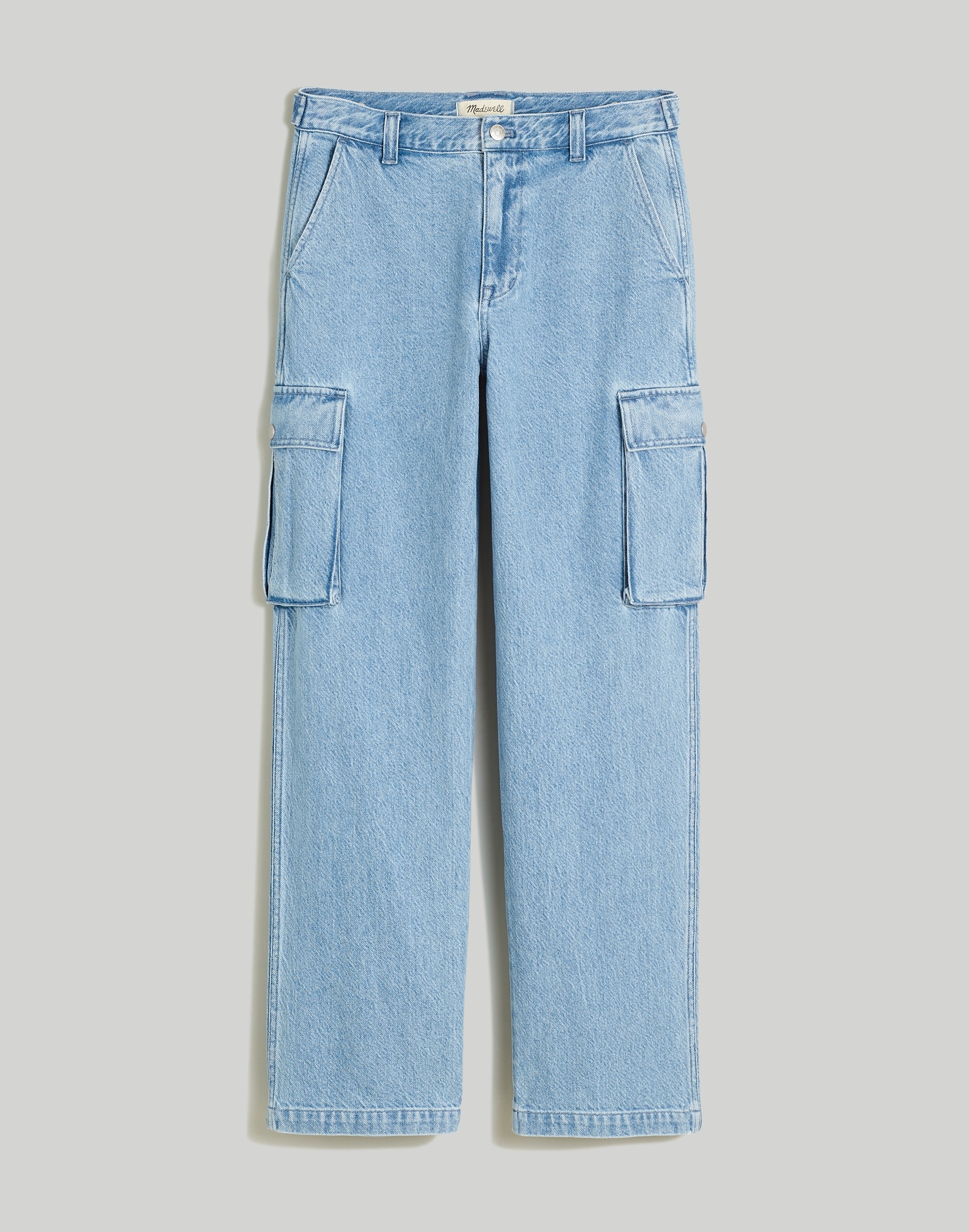 Low-Slung Straight Cargo Jeans in Coleman Wash