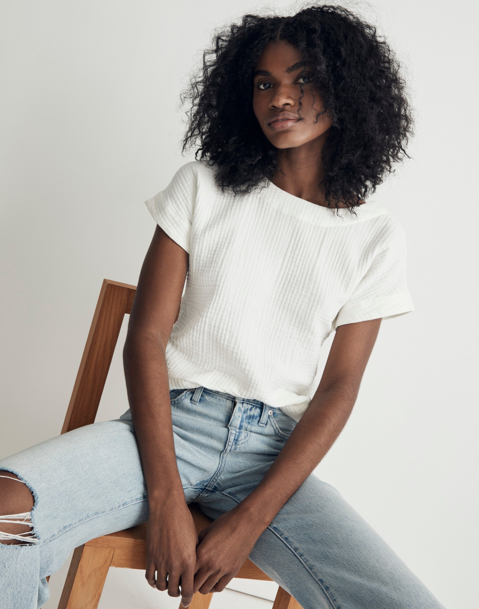 Double-Gauze Popover Top | Madewell