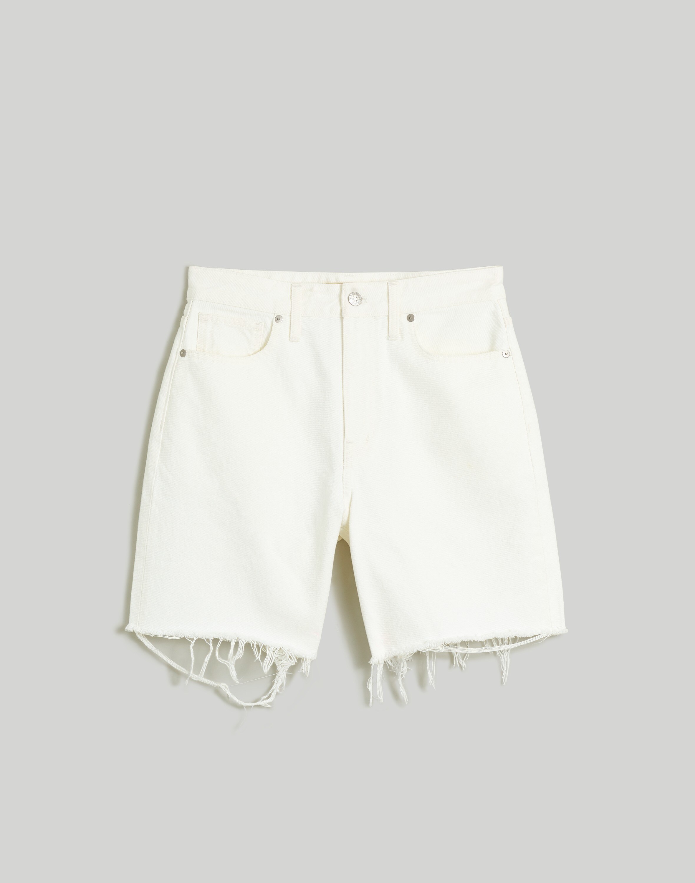 Baggy Jean Shorts Tile White