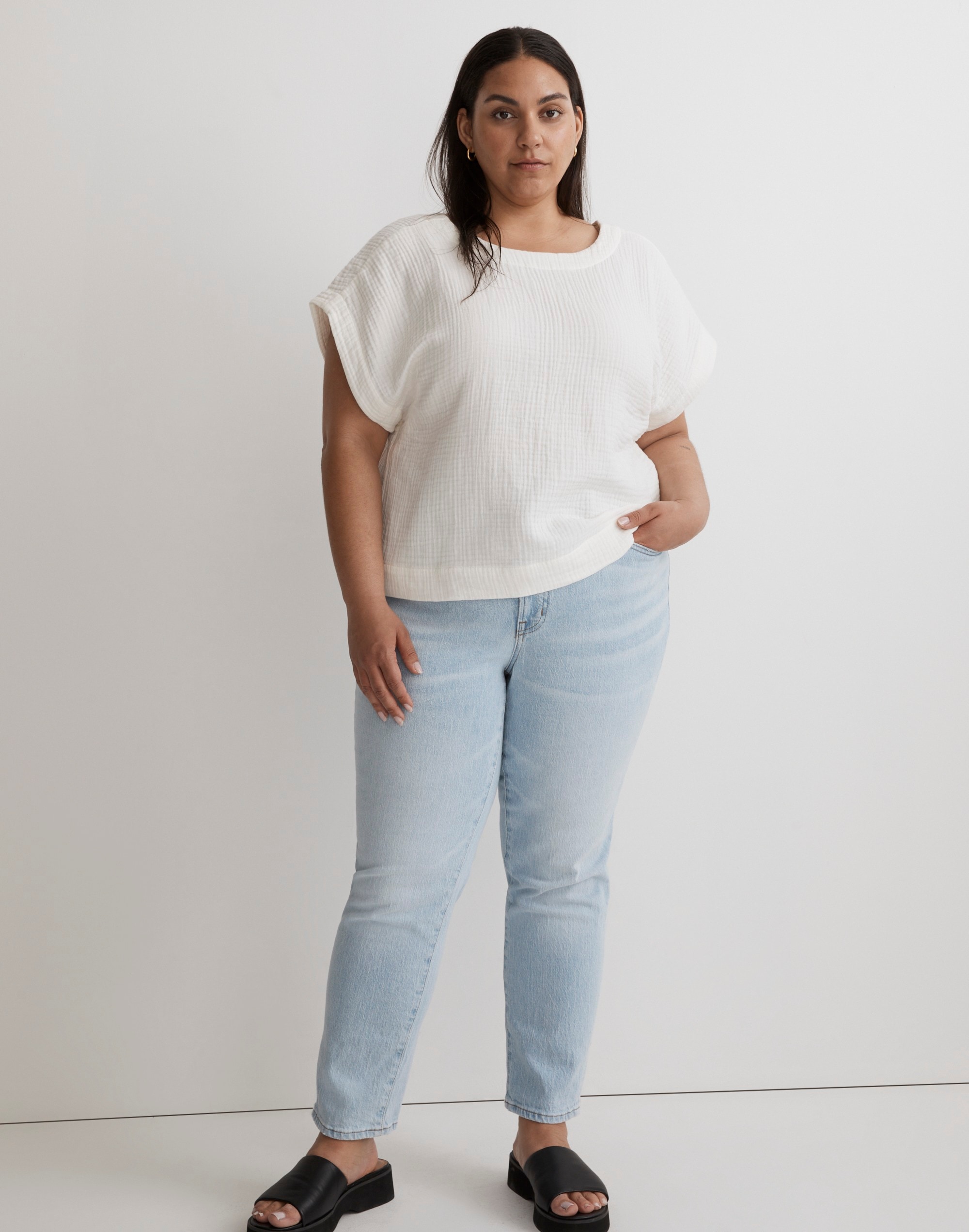 Plus Double-Gauze Popover Top