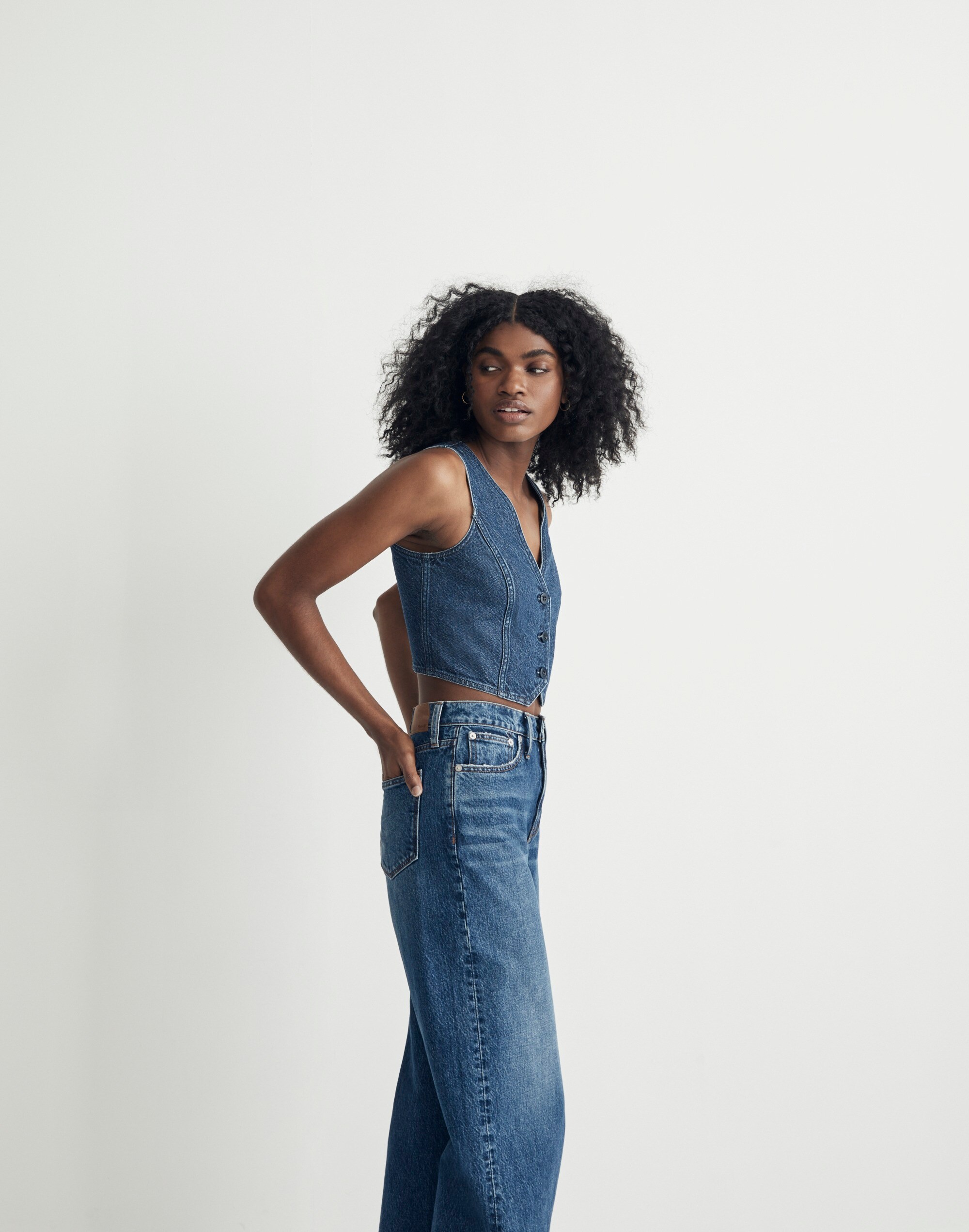 Crop Vest Top in Coltman Wash