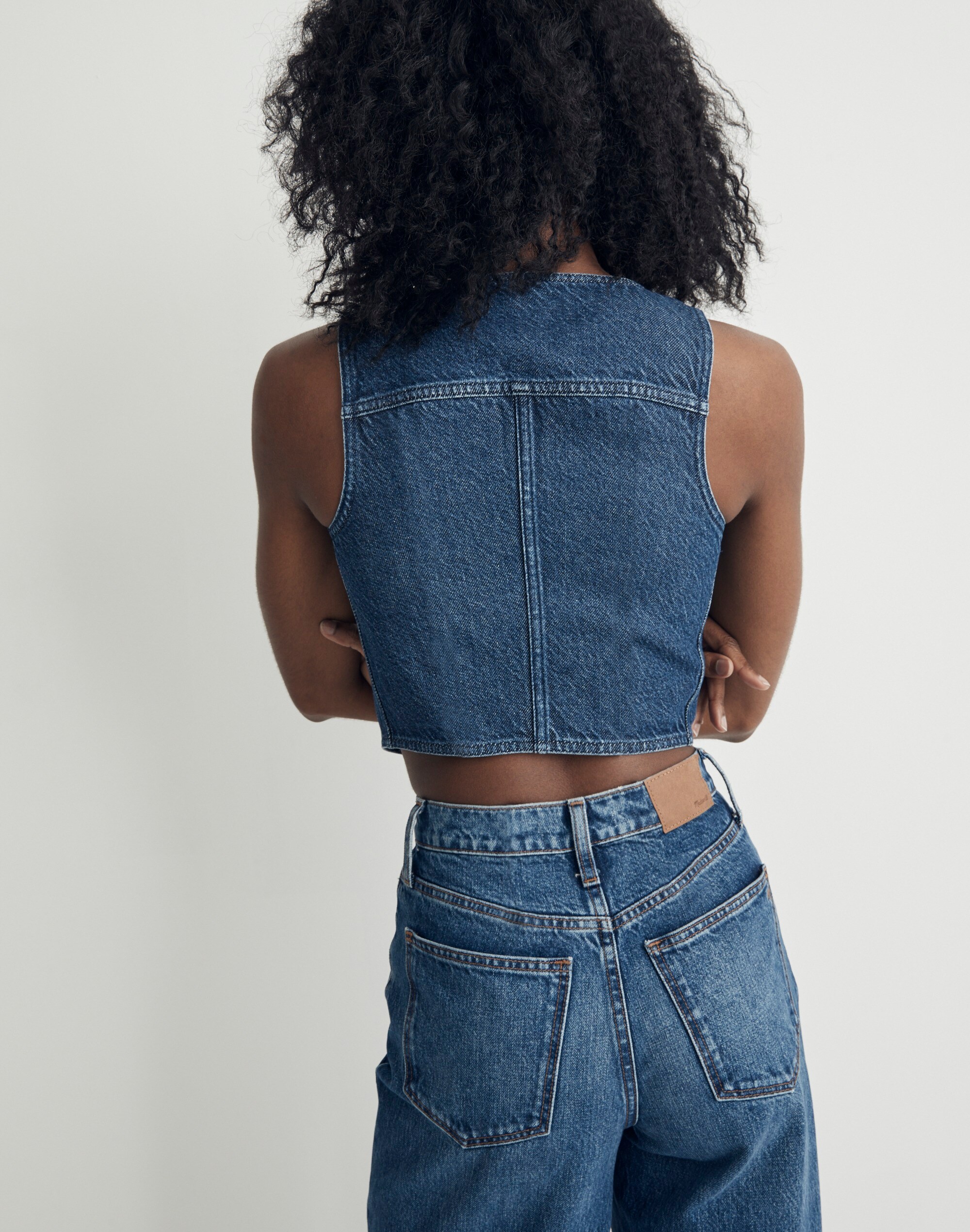 Crop Vest Top in Coltman Wash
