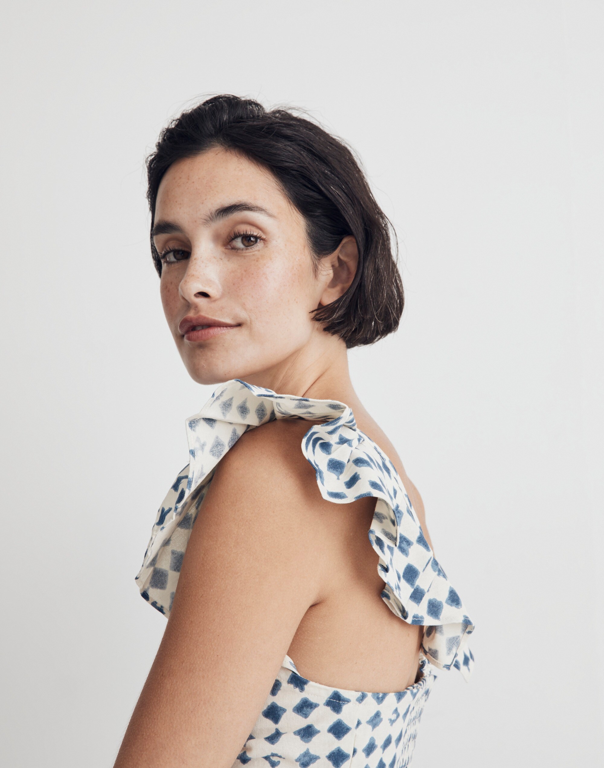 Shibori-Print V-Back Top
