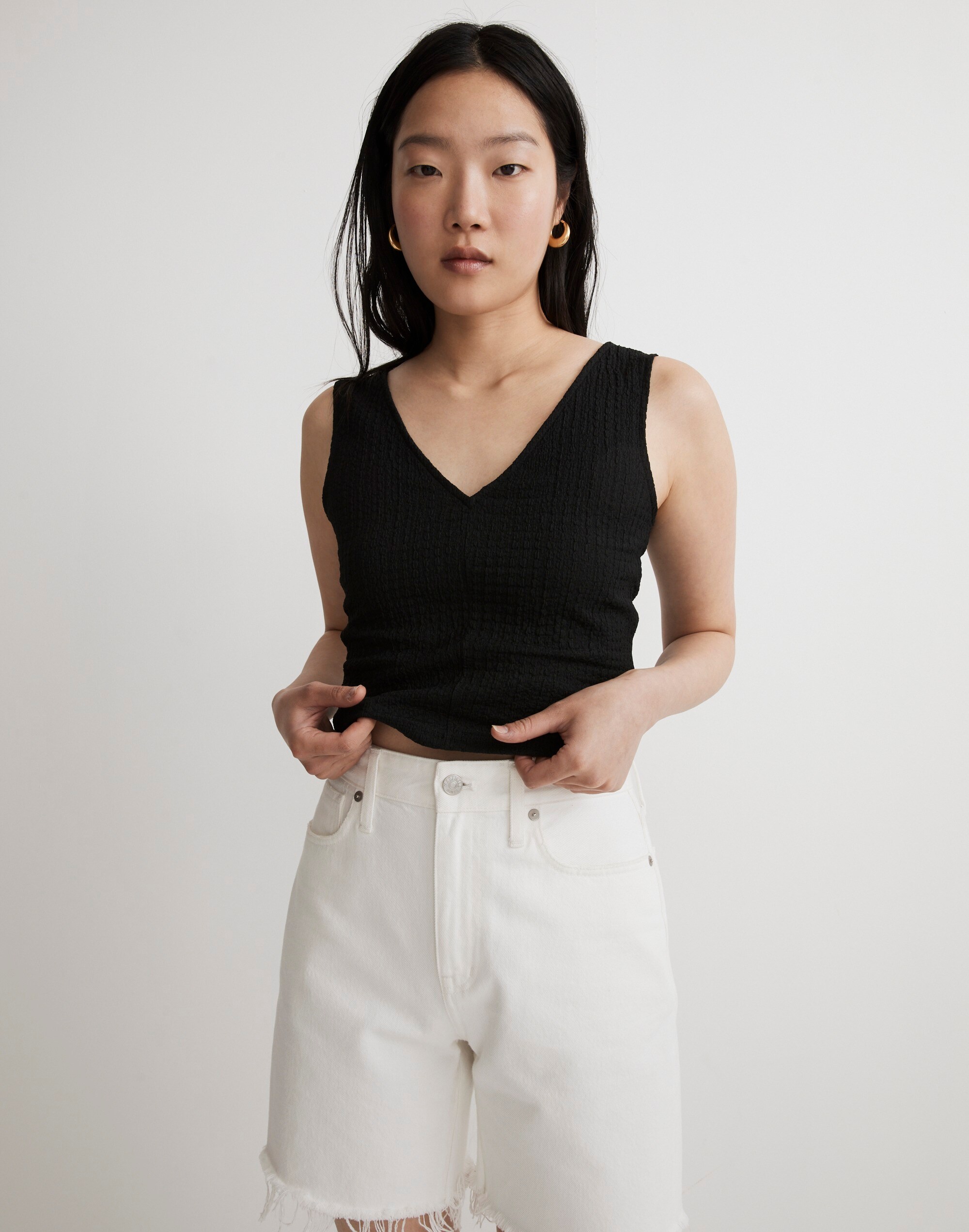 V-Neck Sleeveless Crop Top