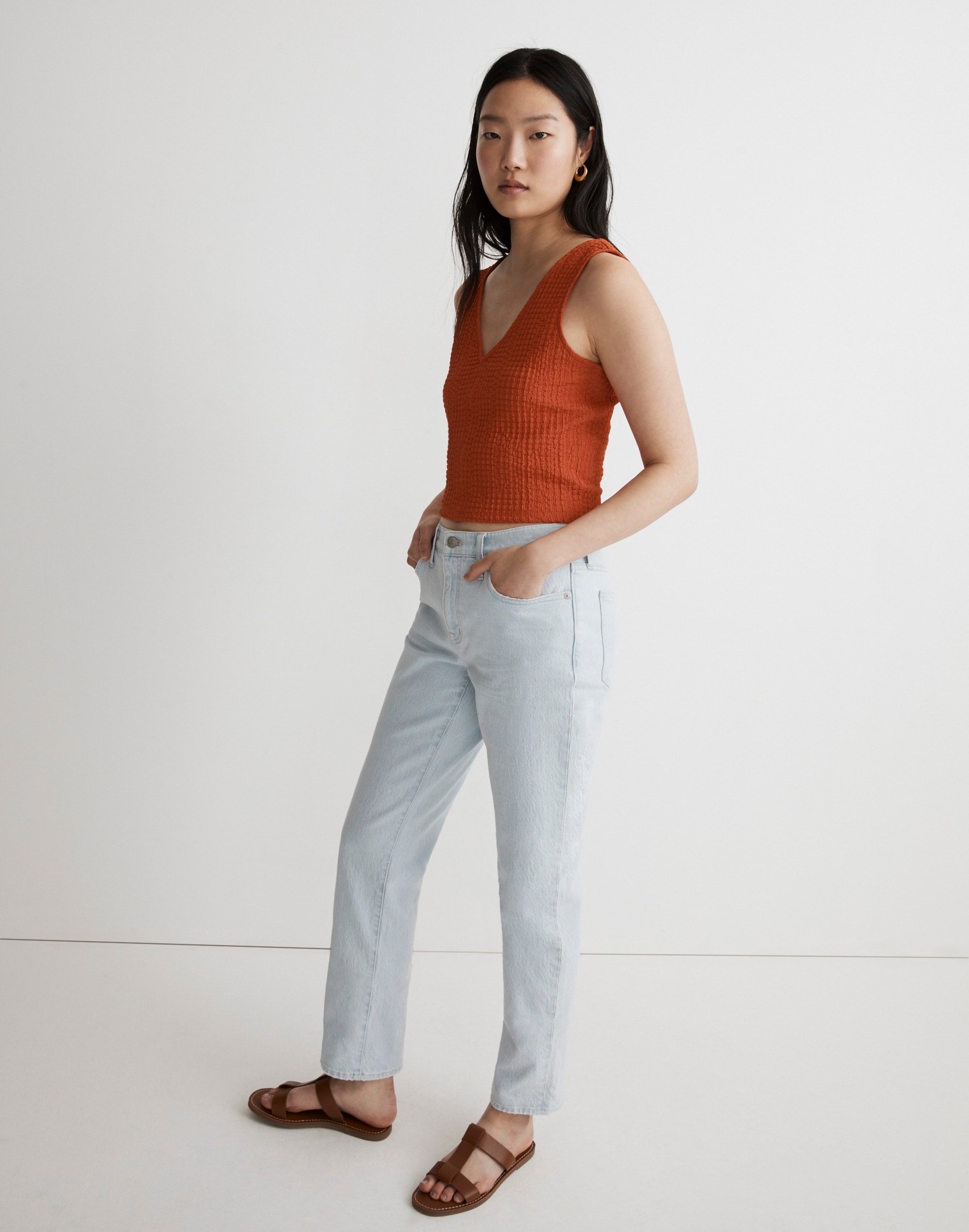 V-Neck Sleeveless Crop Top