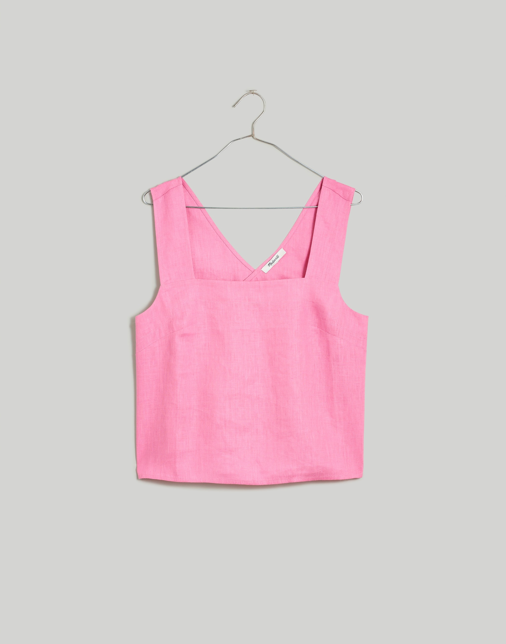 100% Linen Cross-Back Sleeveless Top