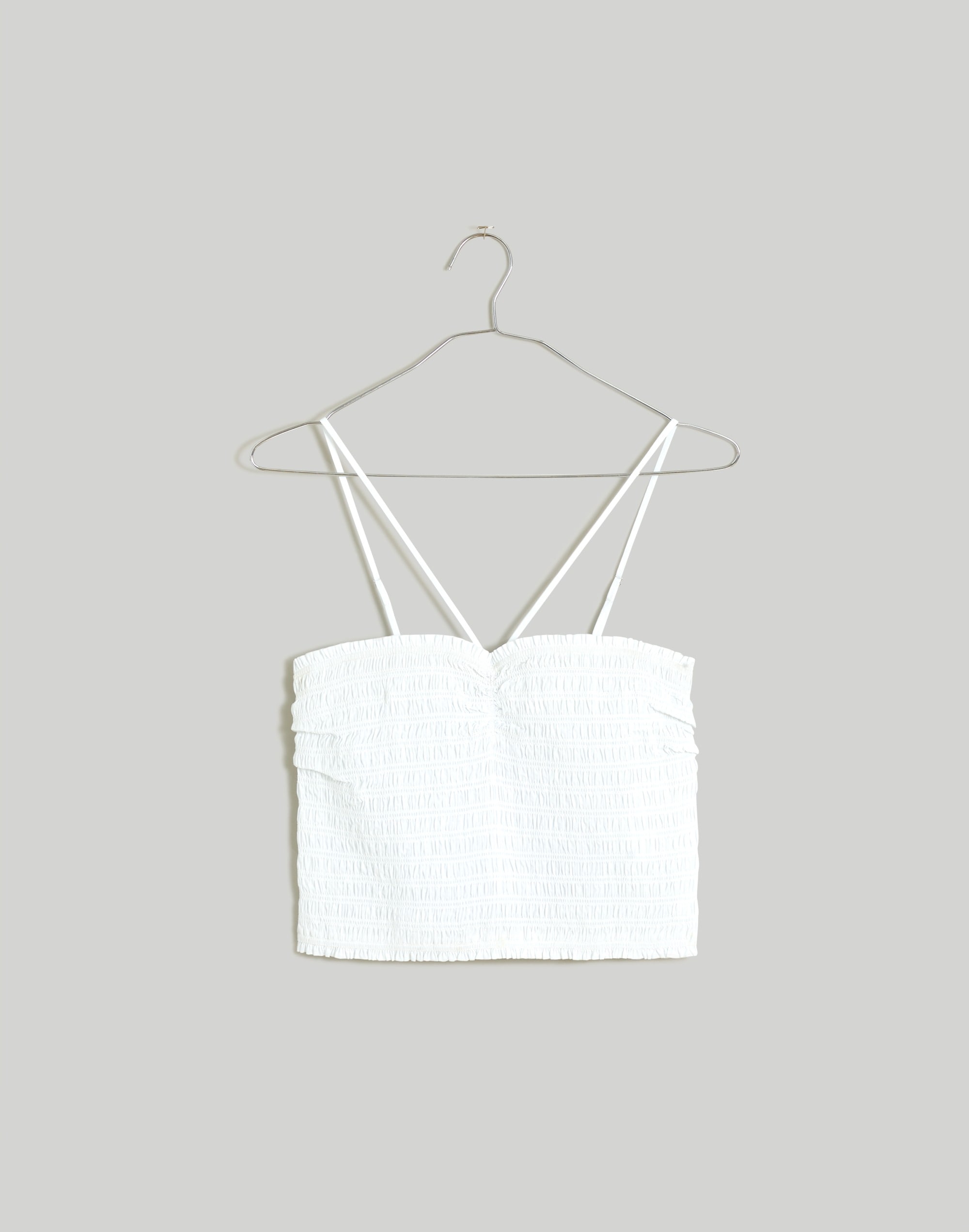 Poplin Smocked Halter Crop Top