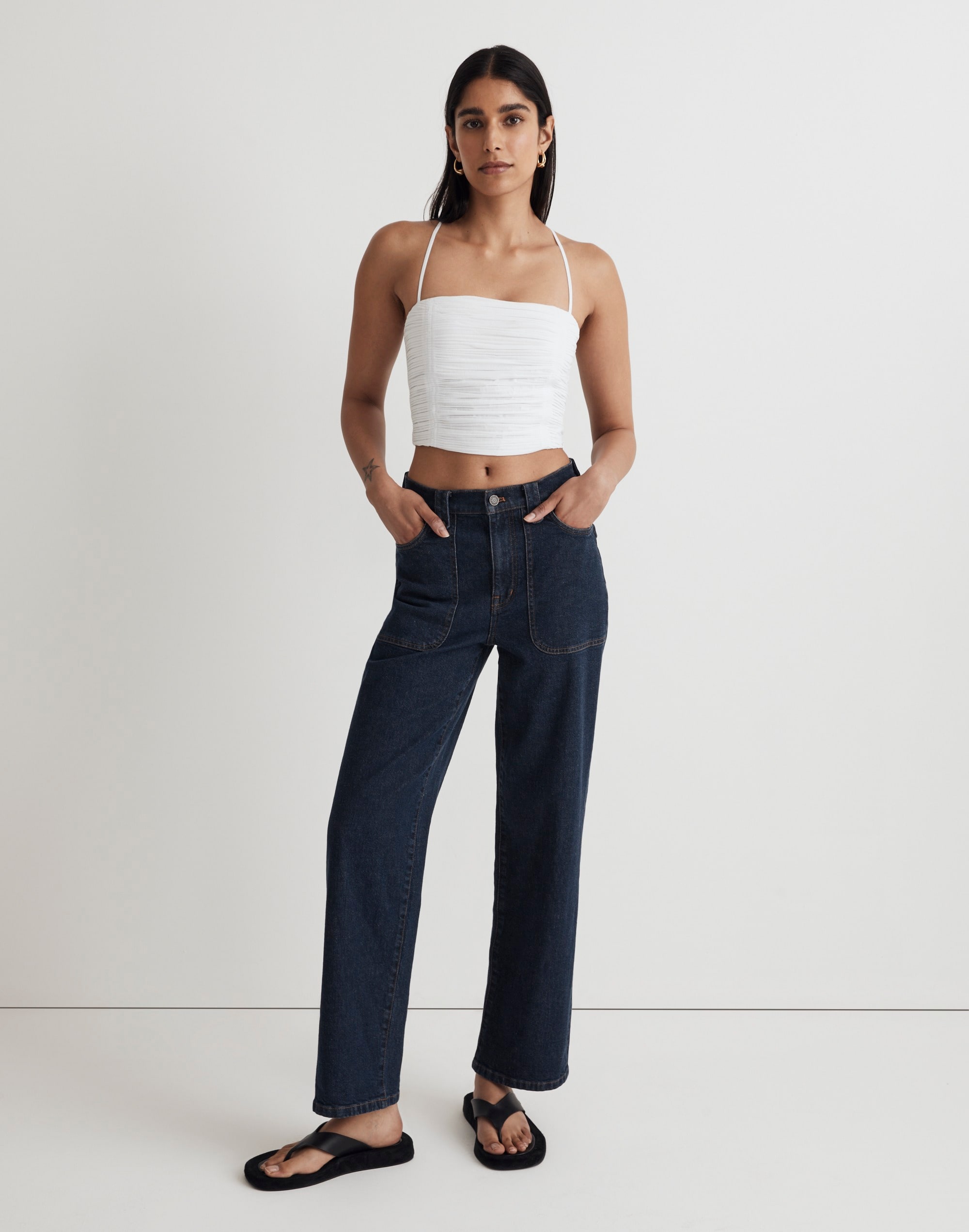 Poplin Crop Tube Top