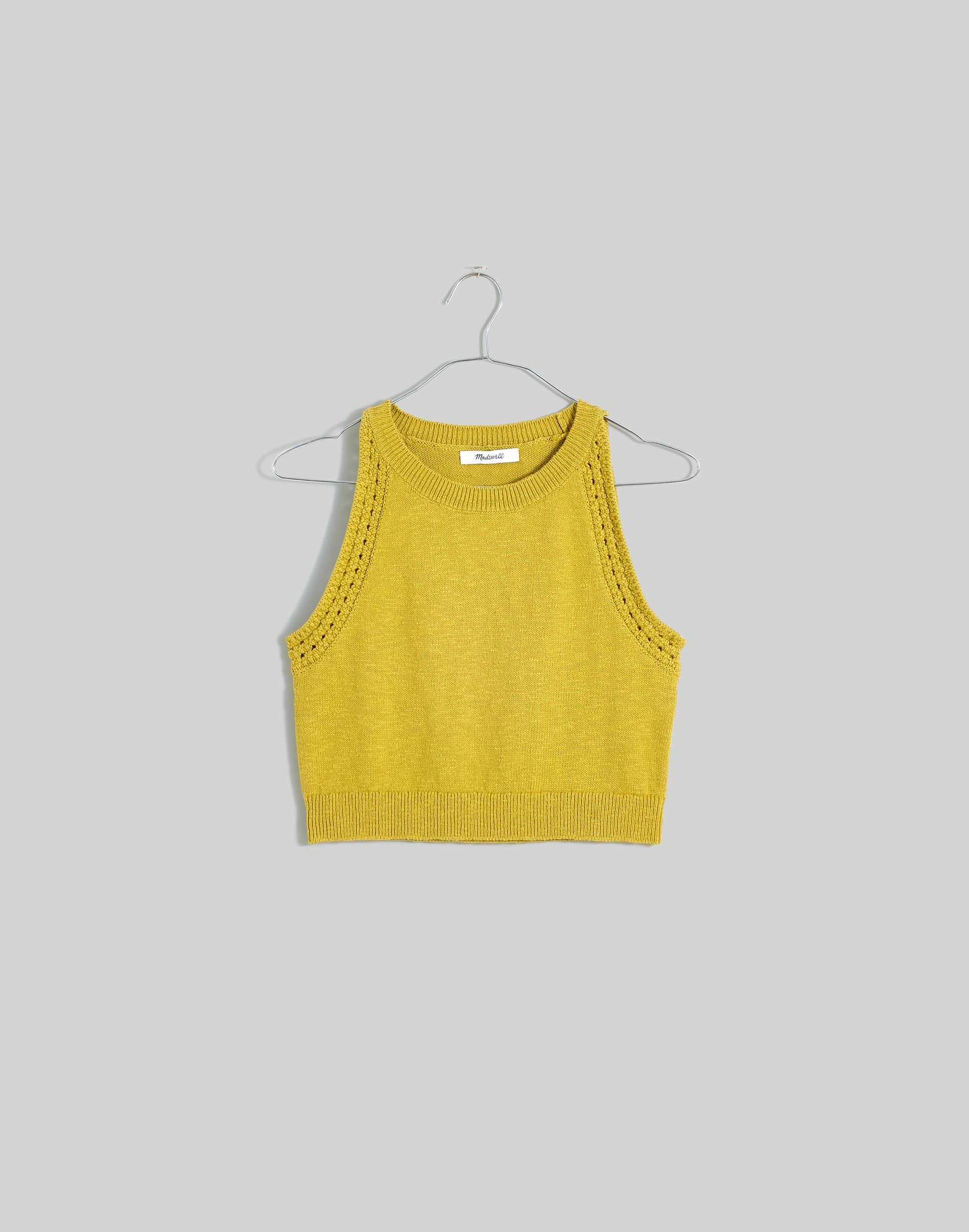 Crochet-Trim Crop Sweater Tank