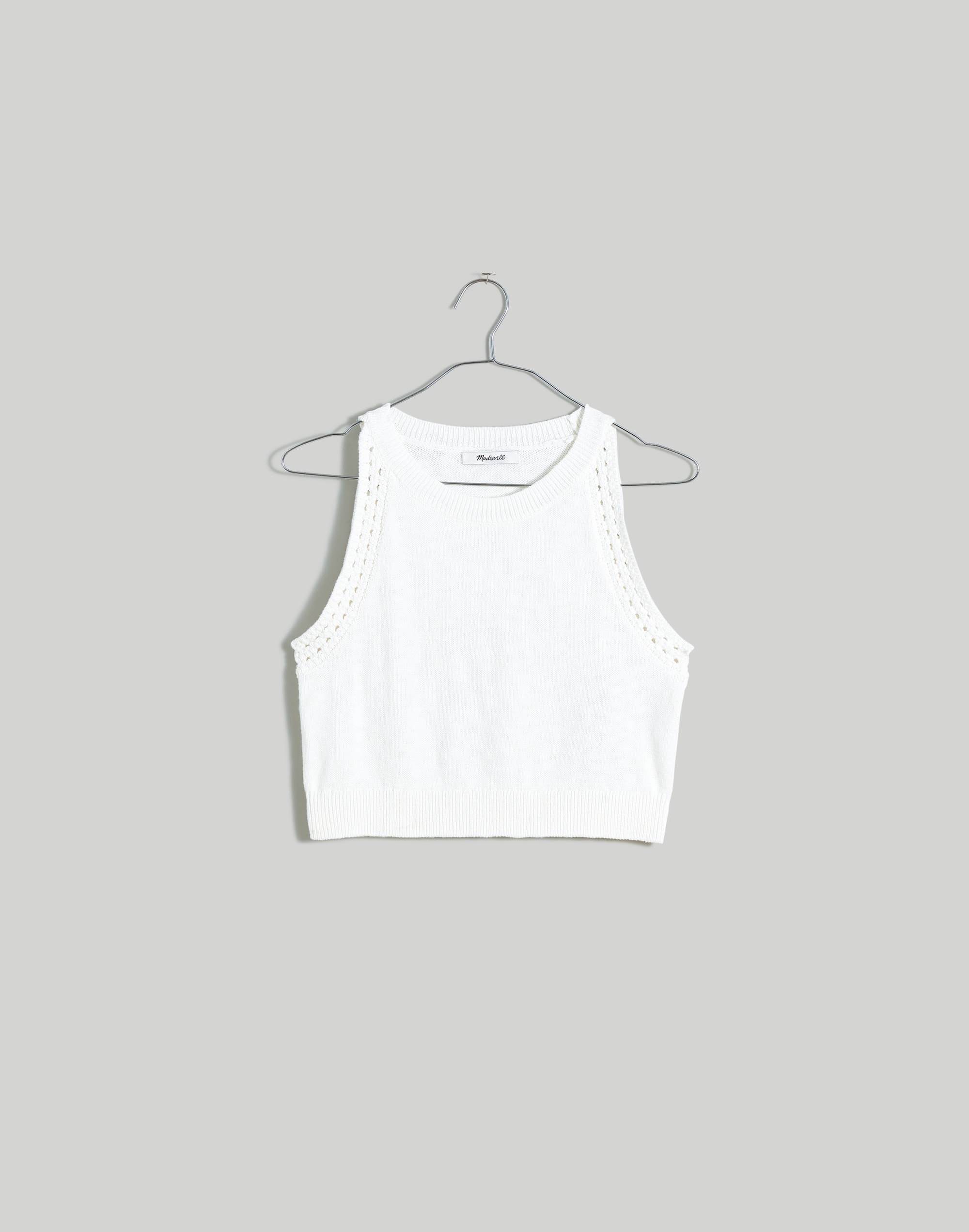 Crochet-Trim Crop Sweater Tank