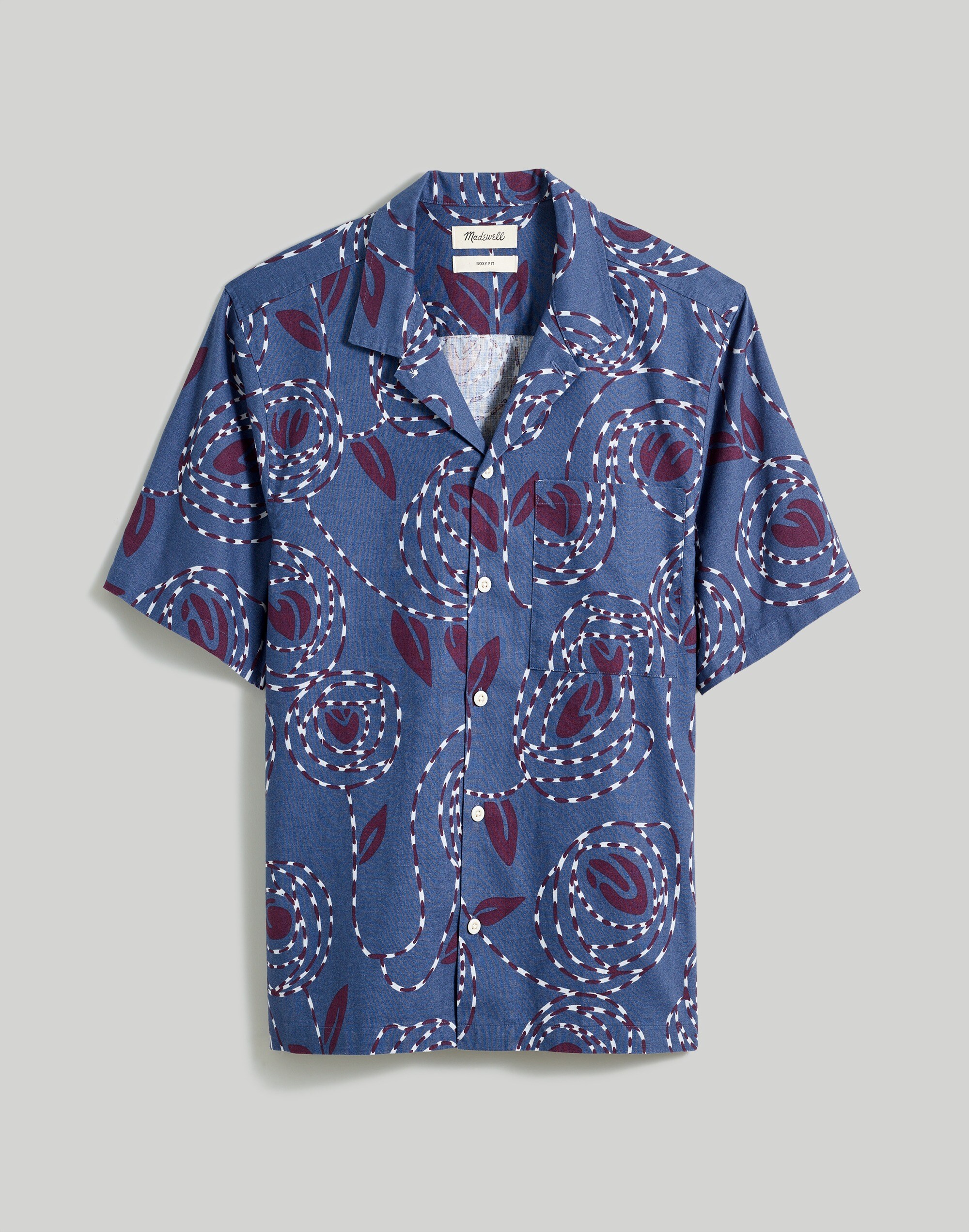 Hemp-Cotton Blend Boxy Short-Sleeve Shirt