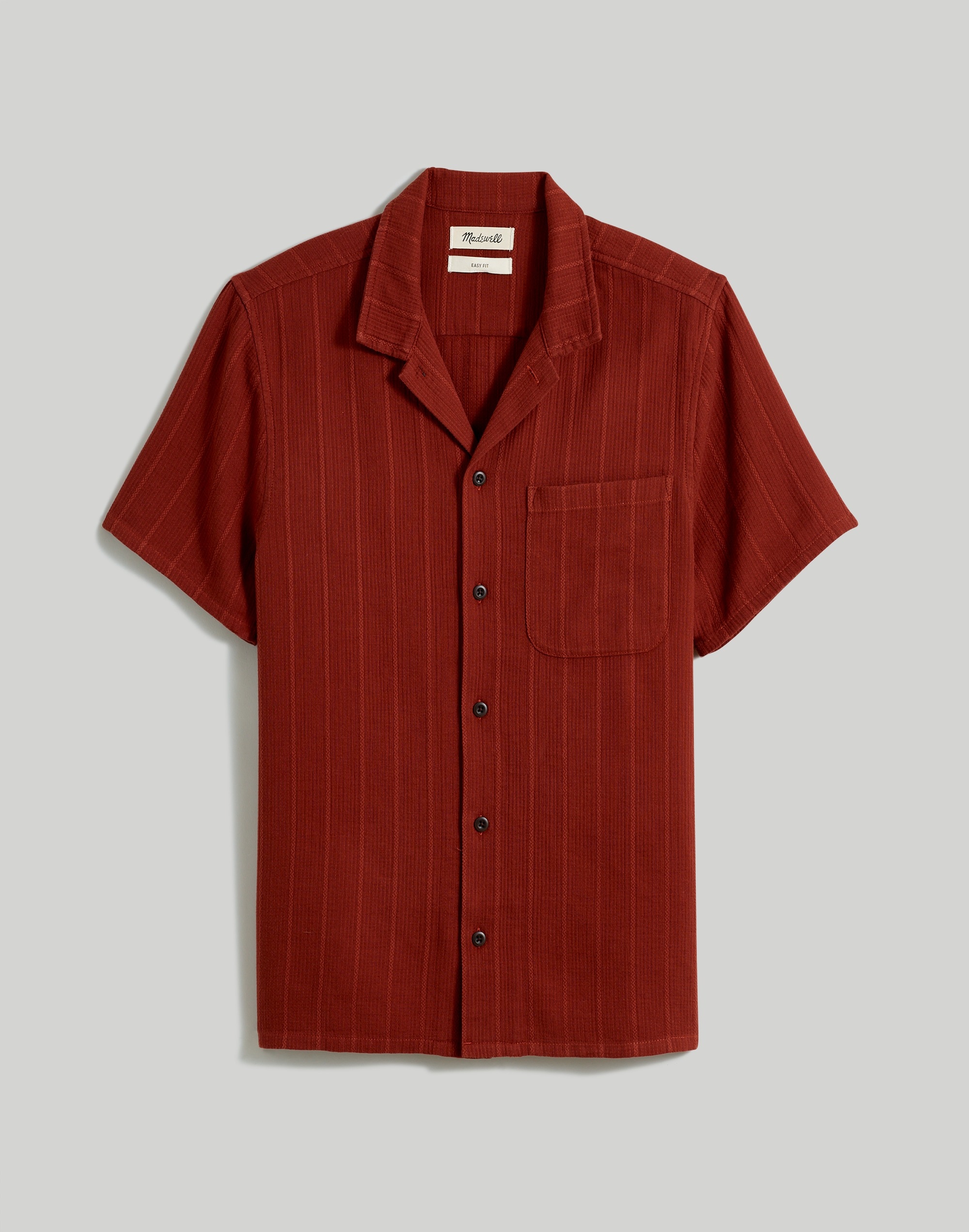 Easy Short-Sleeve Shirt in Textural Stripe