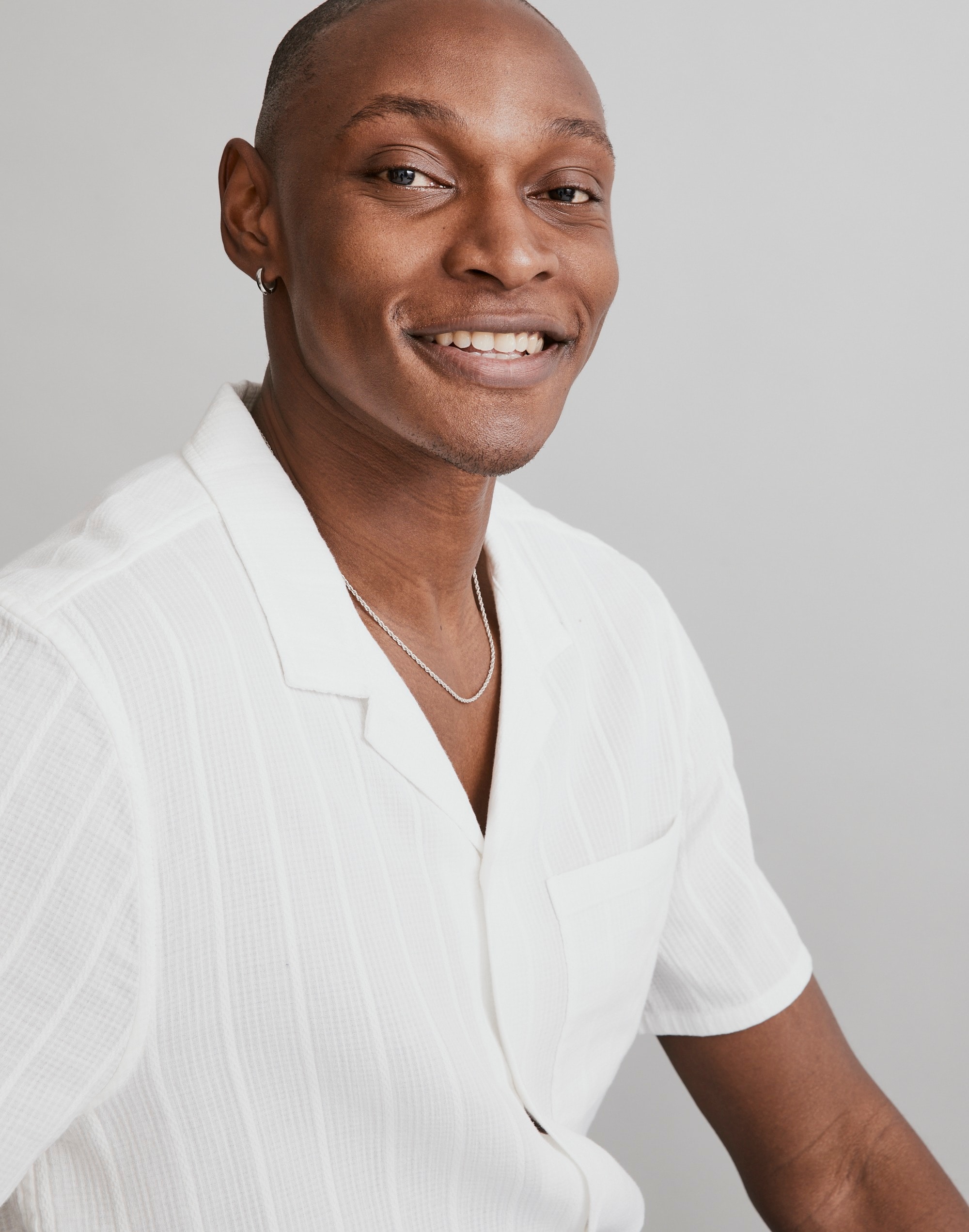 Easy ShortSleeve Shirt in Textural Stripe Madewell