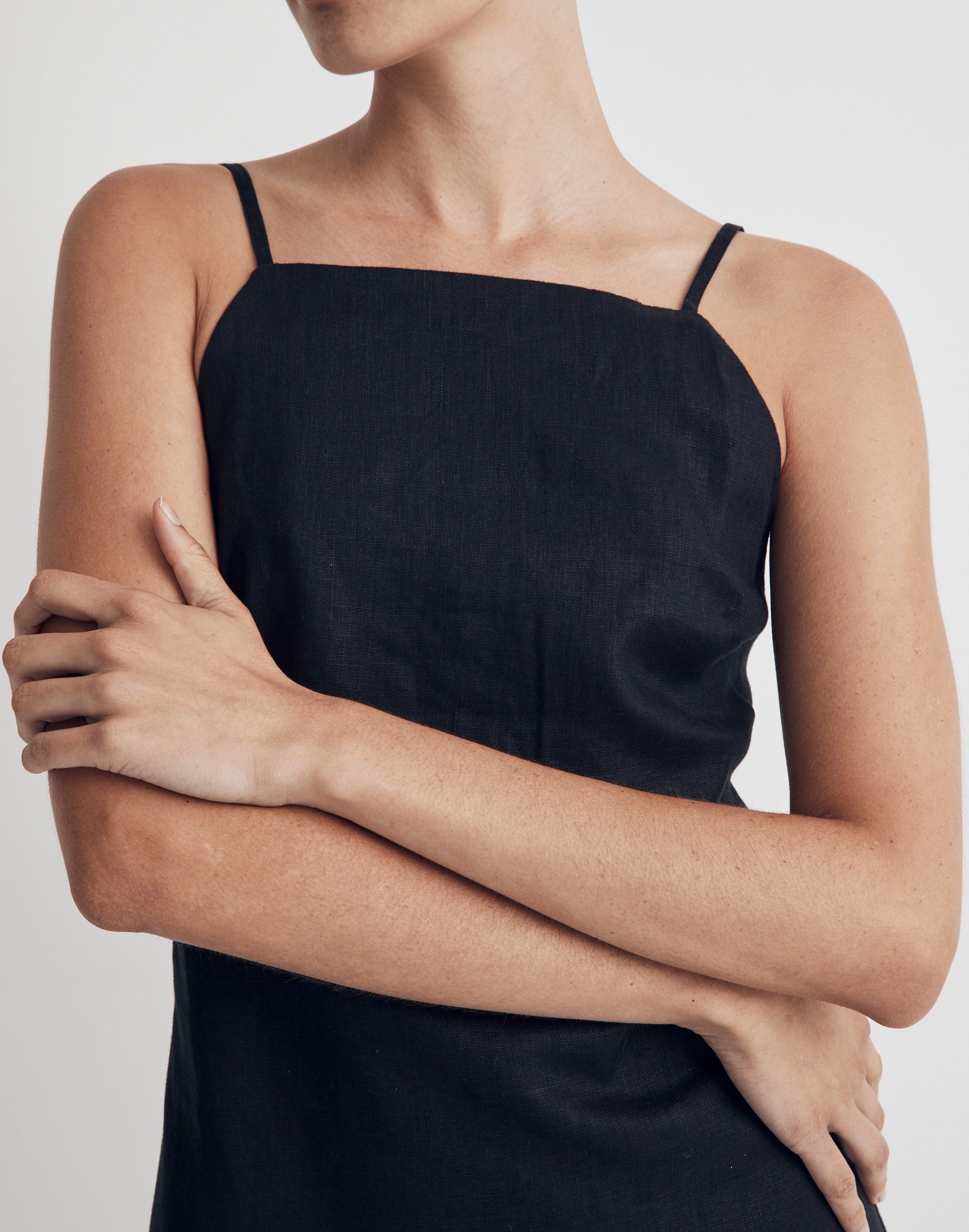 Petite Goldie Midi Slip Dress in 100% Linen