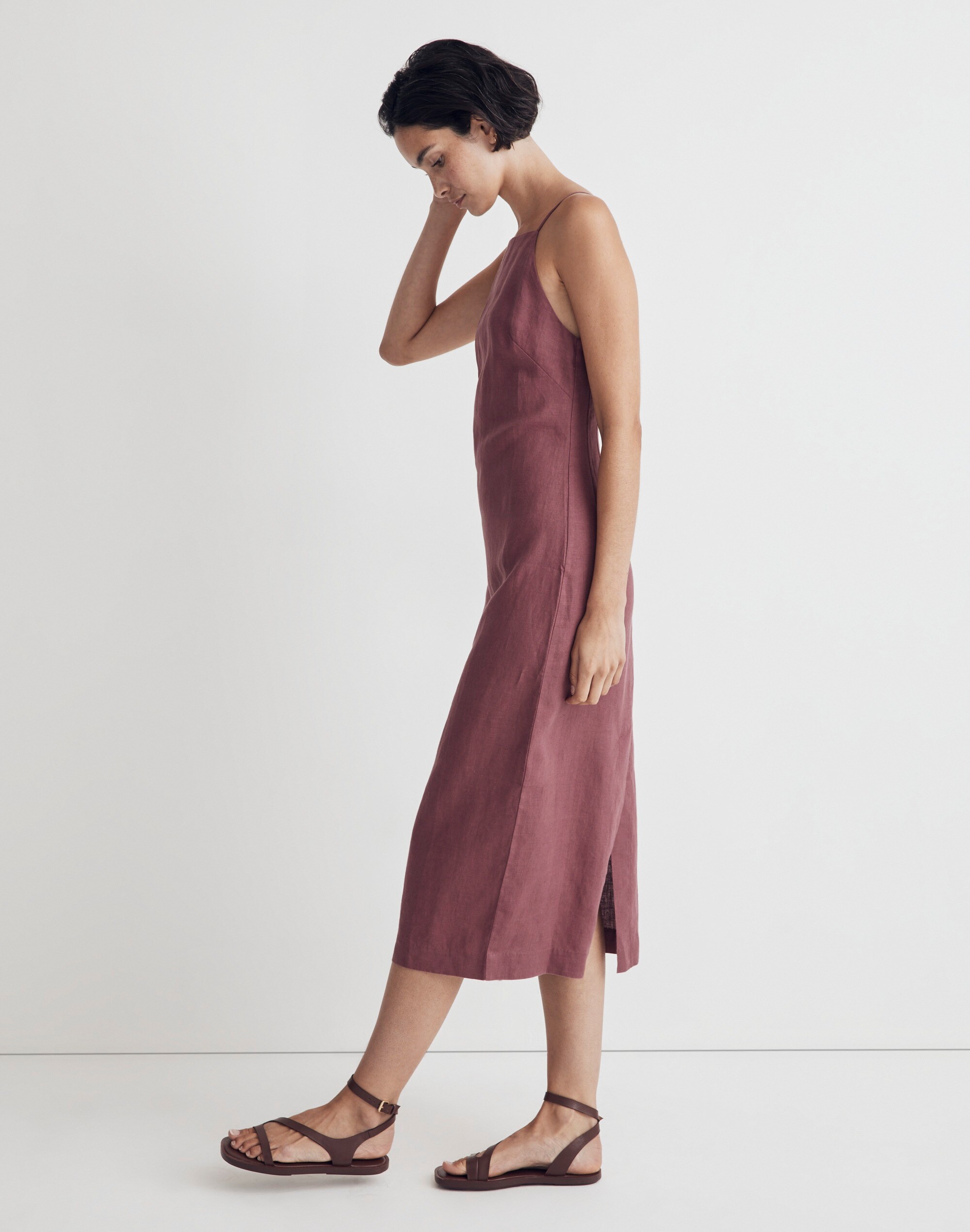 Goldie Midi Dress in 100% Linen