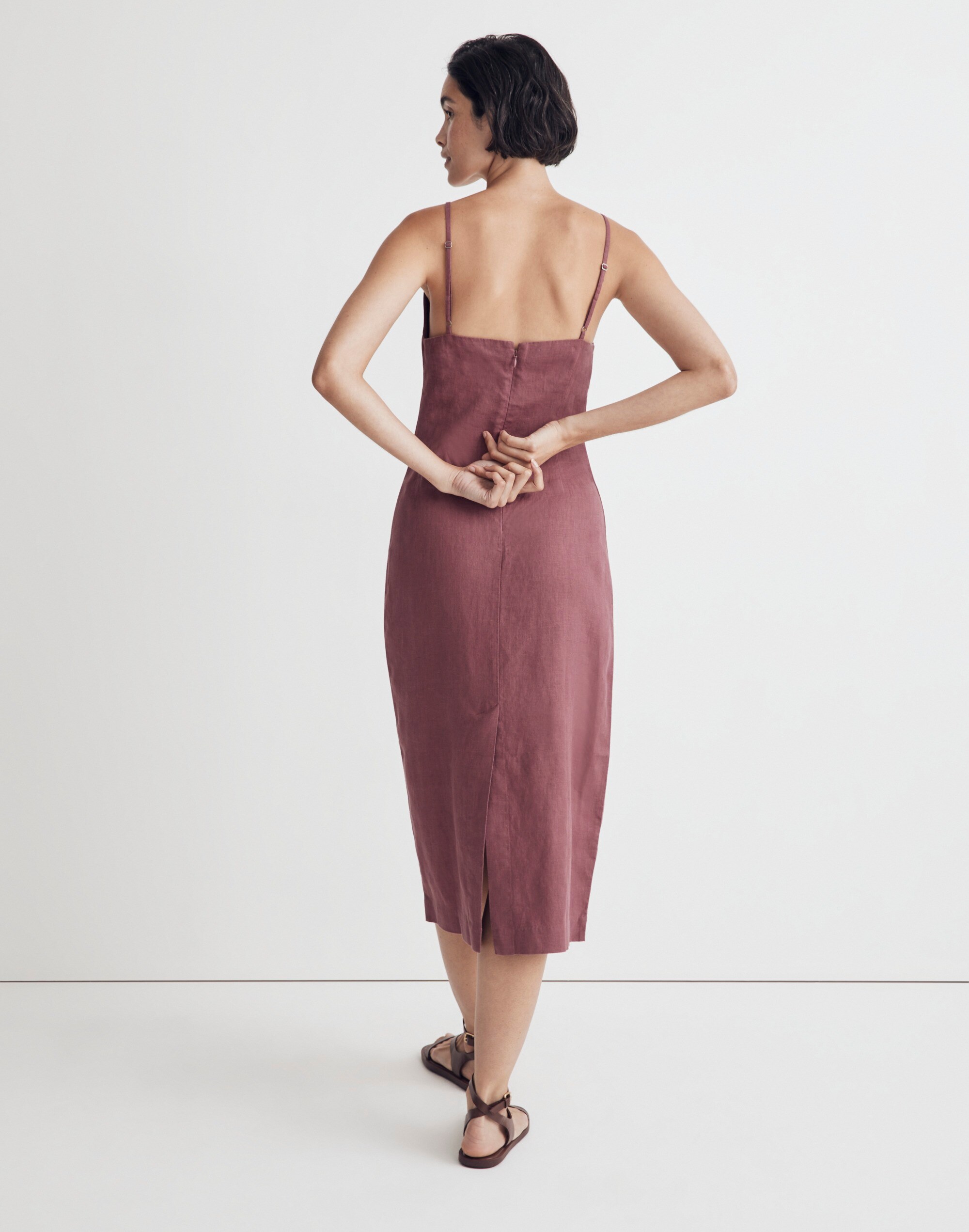 Goldie Midi Dress in 100% Linen