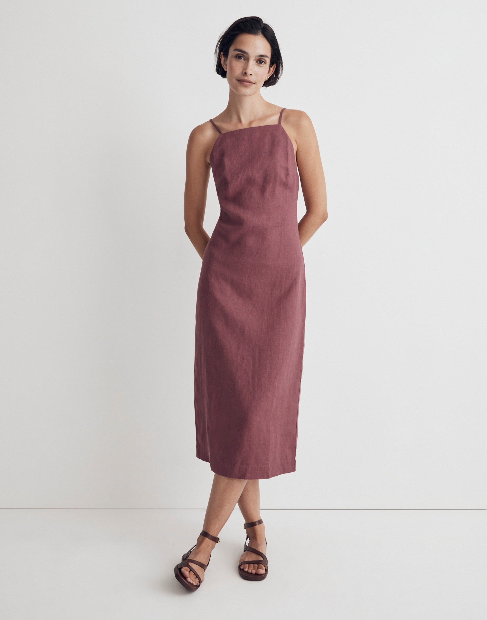 Goldie Midi Dress in 100% Linen