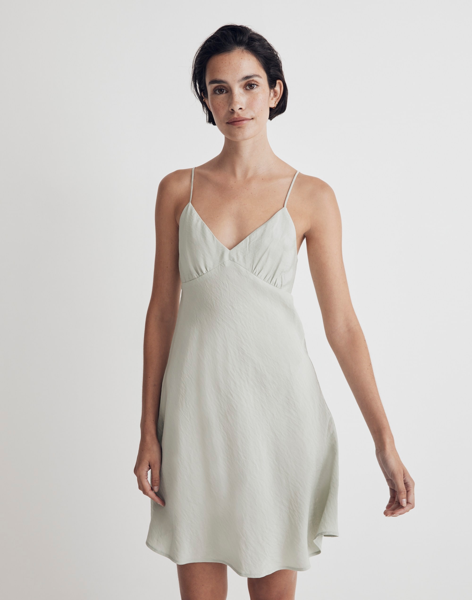 layton mini slip dress Madewell Womens Layton Mini Slip Dress 2 Black Deep V Neck Flowy Viscose NWT