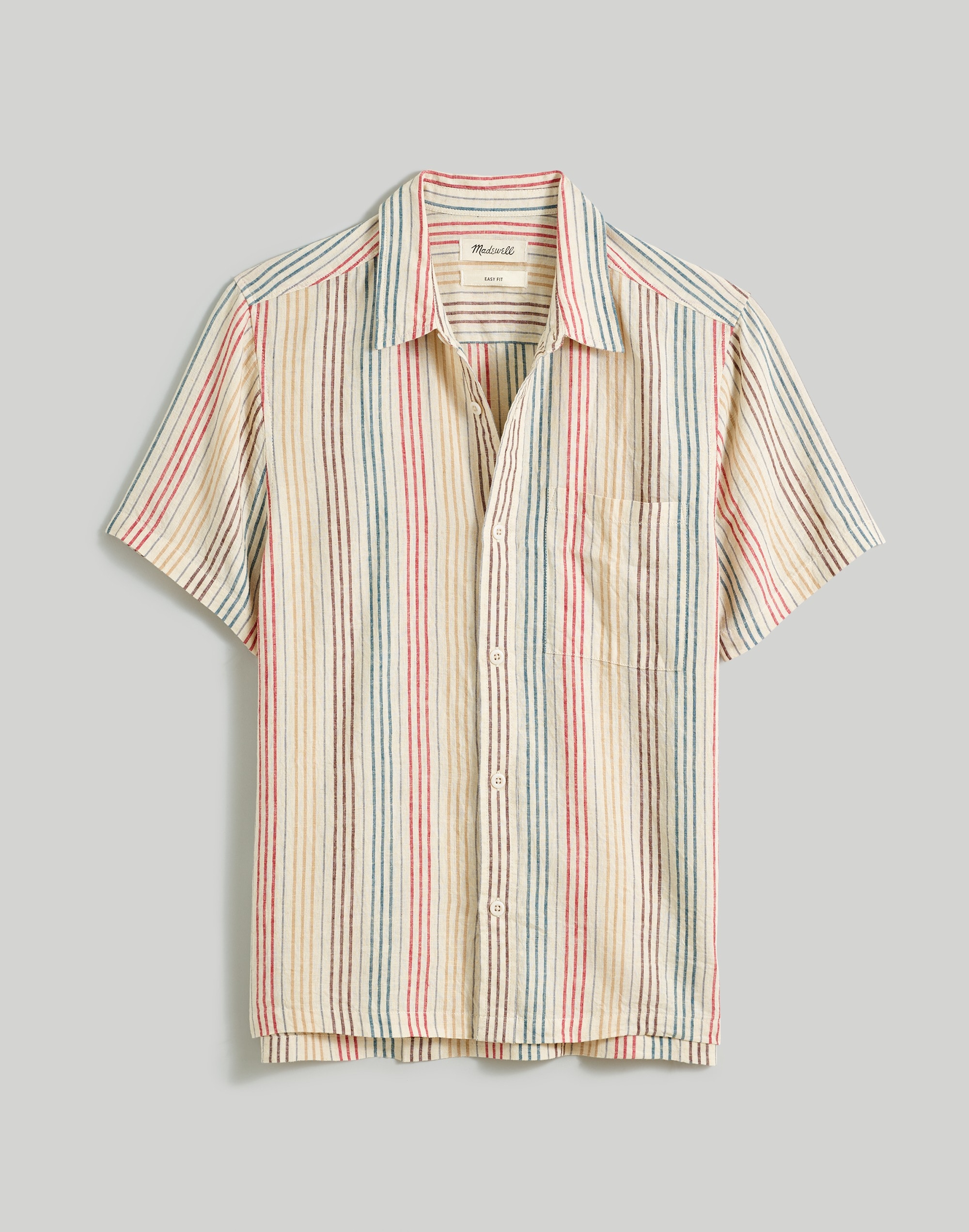 Easy Short-Sleeve Shirt in Multi Stripe | Madewell