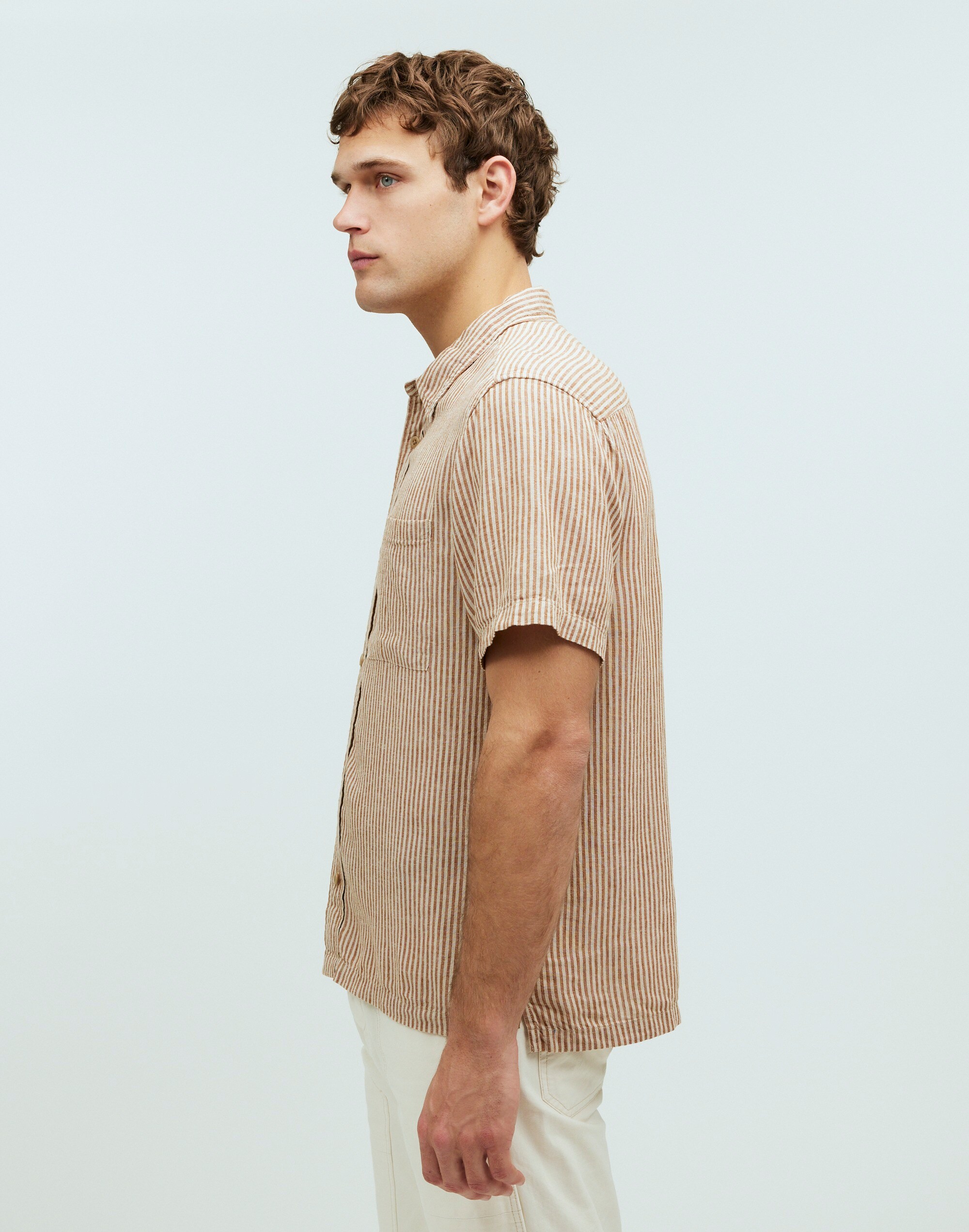 Easy Short-Sleeve Shirt in Multi Stripe