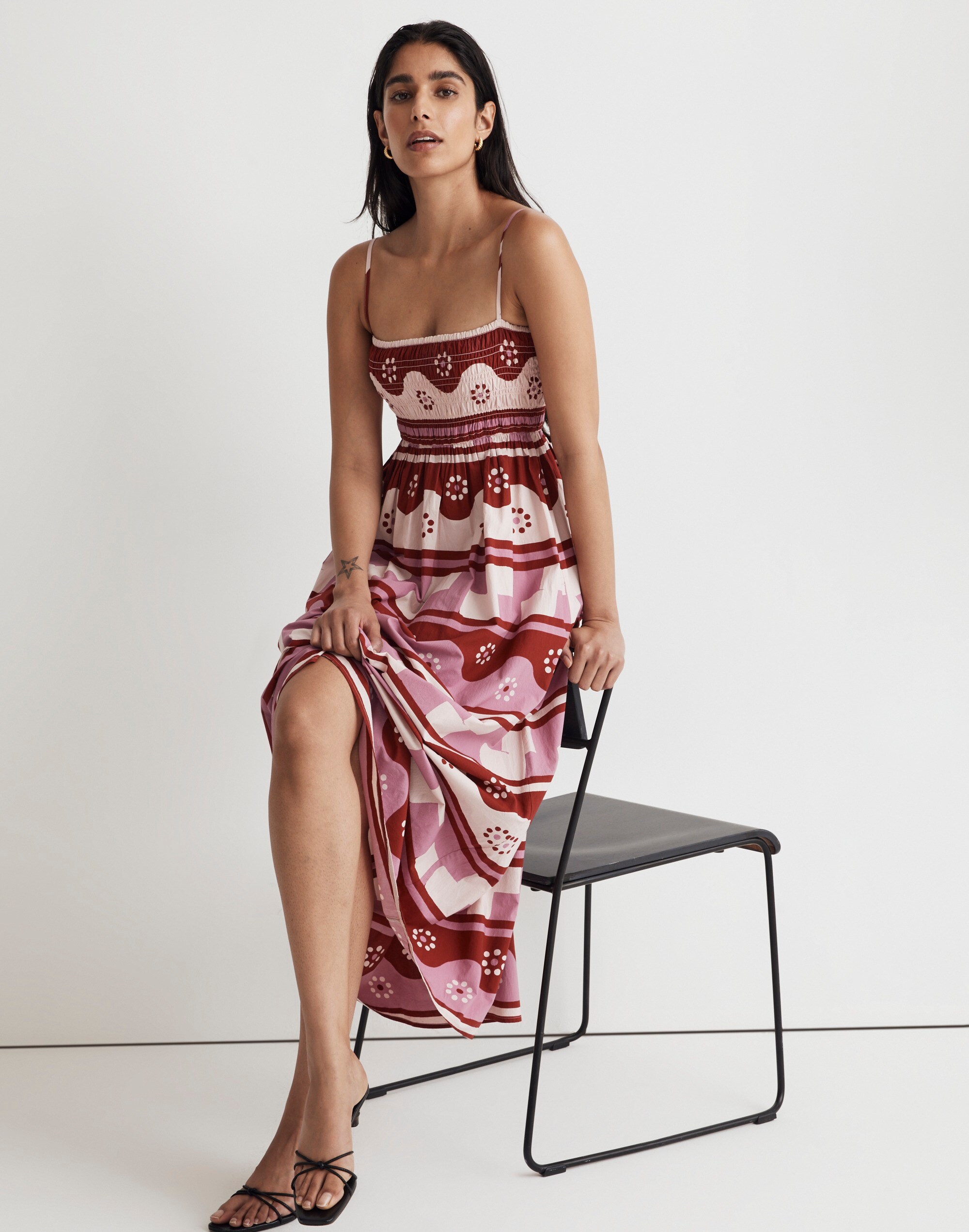 Theo Sleeveless Midi Dress in Geodaisy Batik