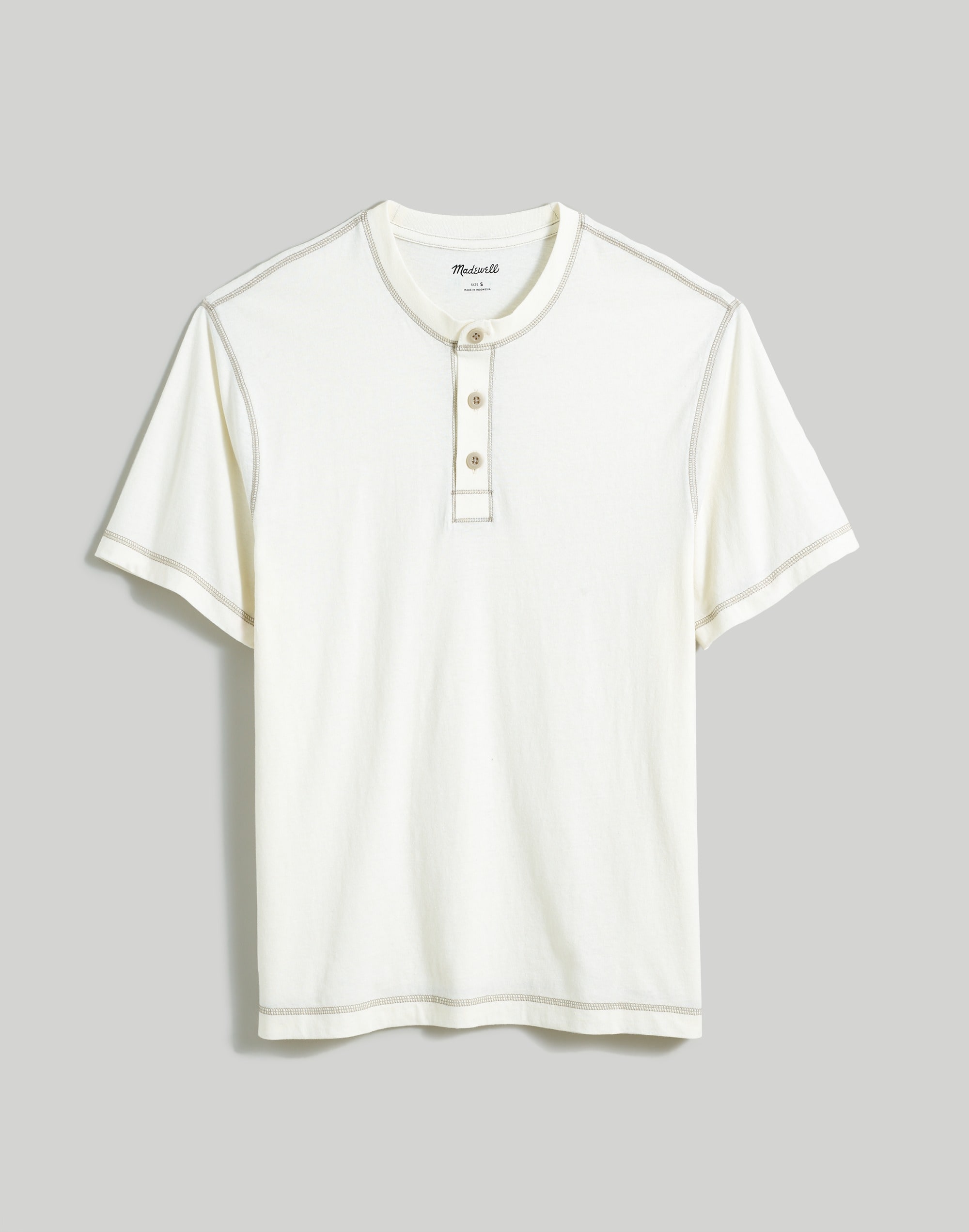 Recycled Cotton-Blend Henley Shirt