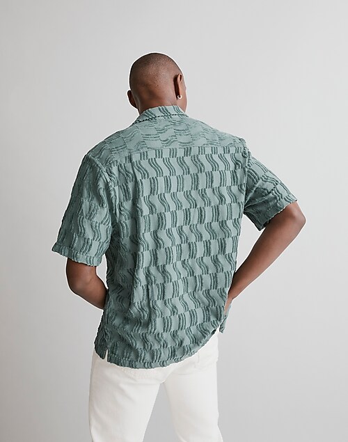 Easy Short-Sleeve Shirt in Jacquard Terry
