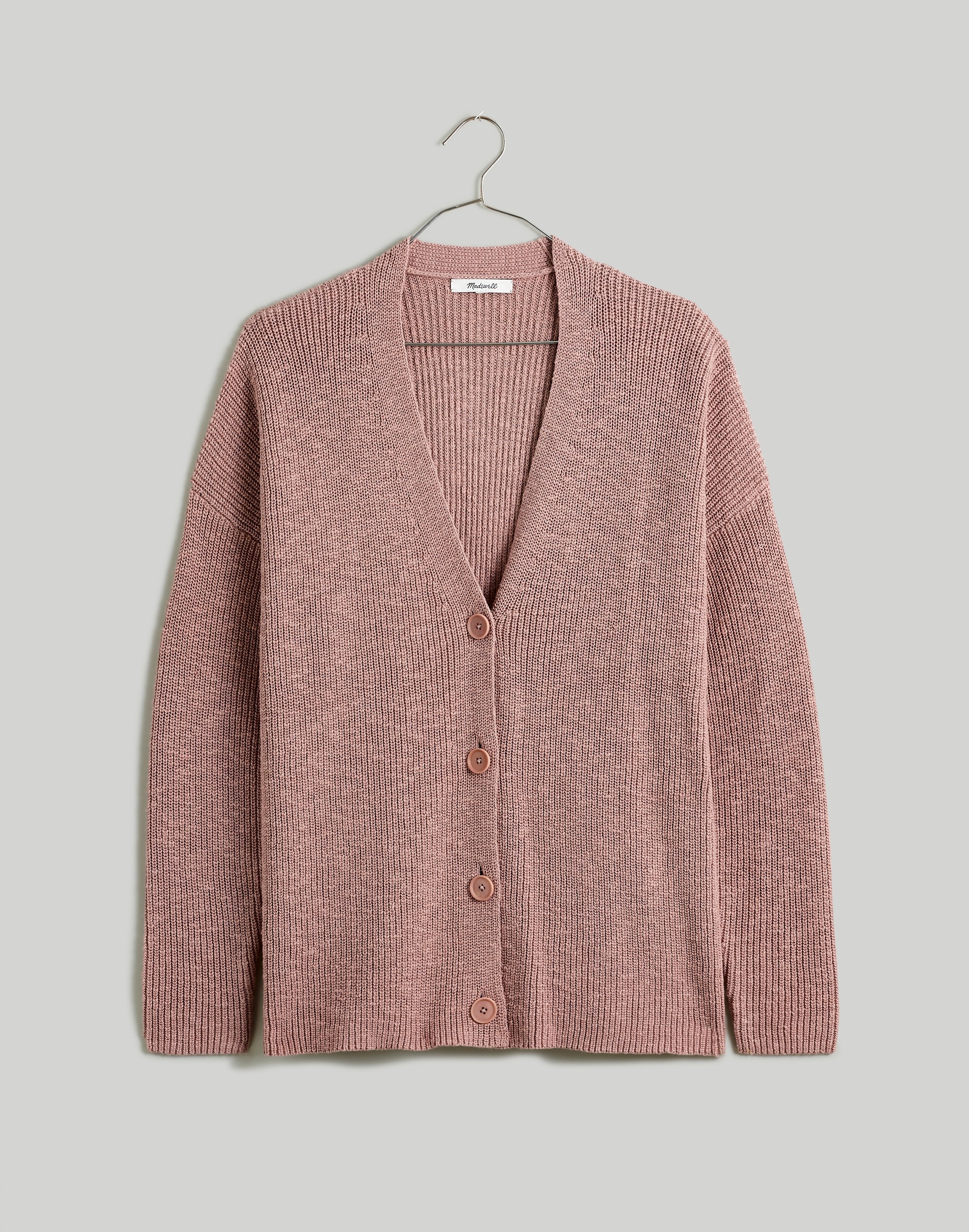 V-Neck Button-Front Long Cardigan Sweater