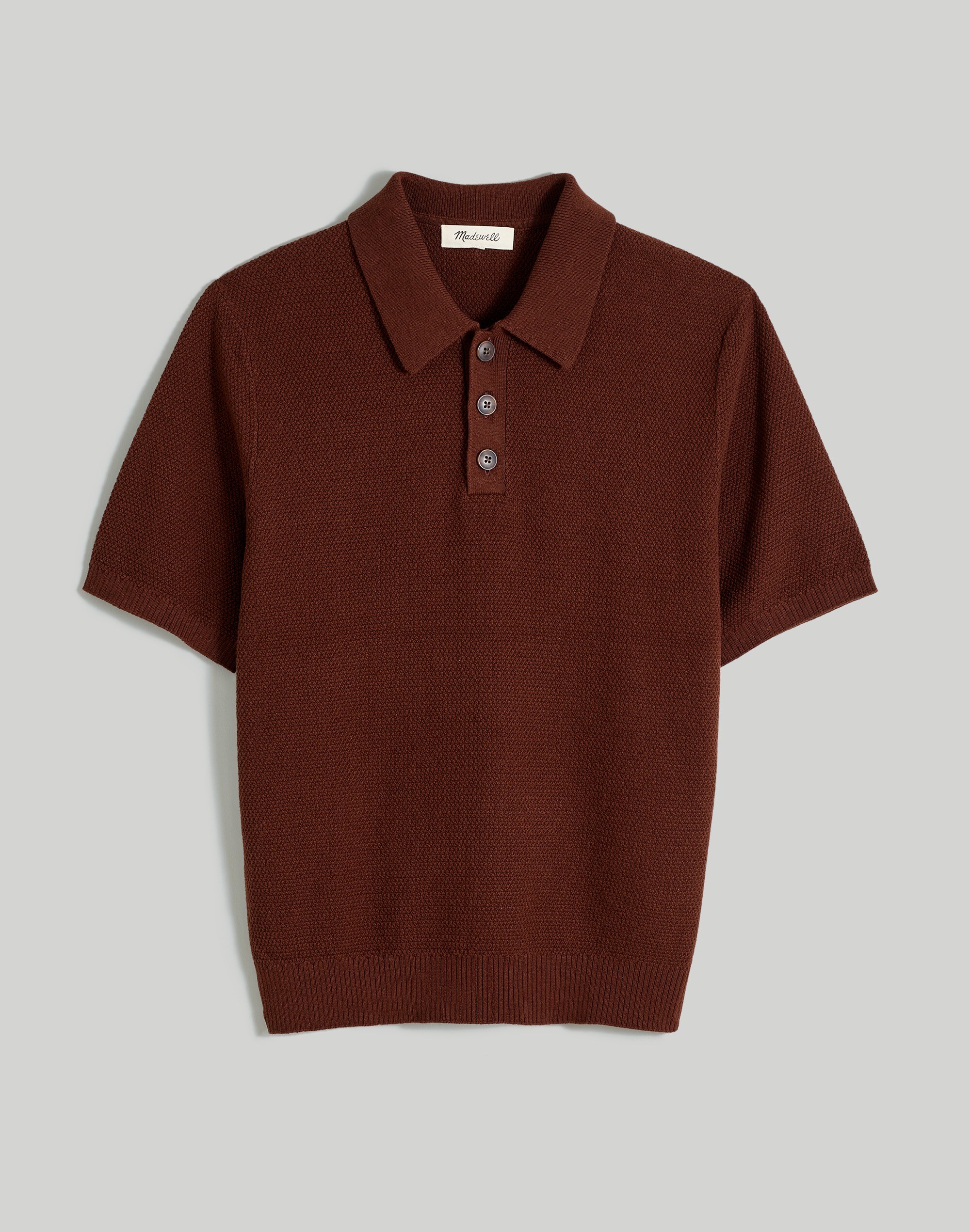 Textured Cotton-Linen Blend Sweater Polo