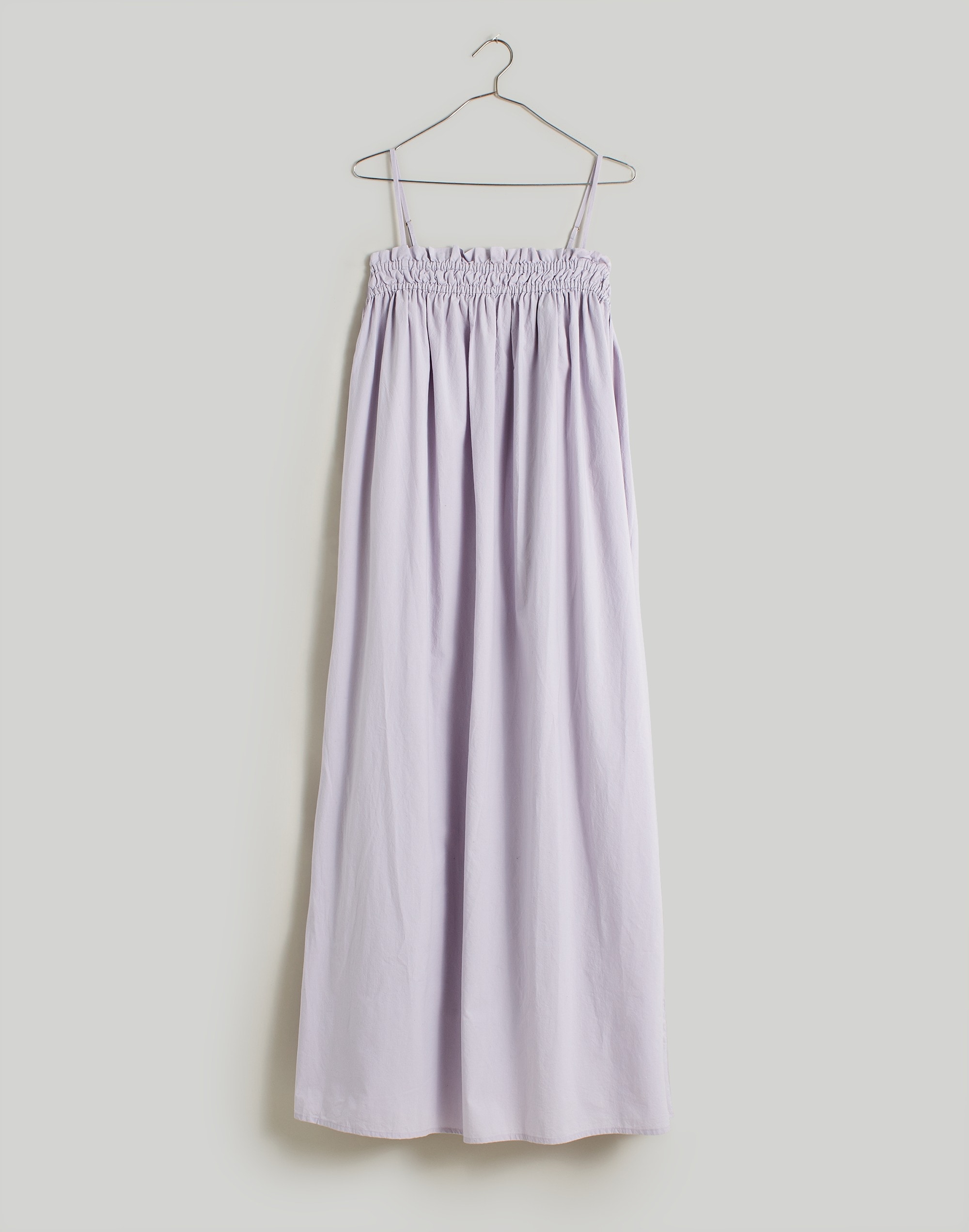 Poplin Ruffle A-Line Midi Dress