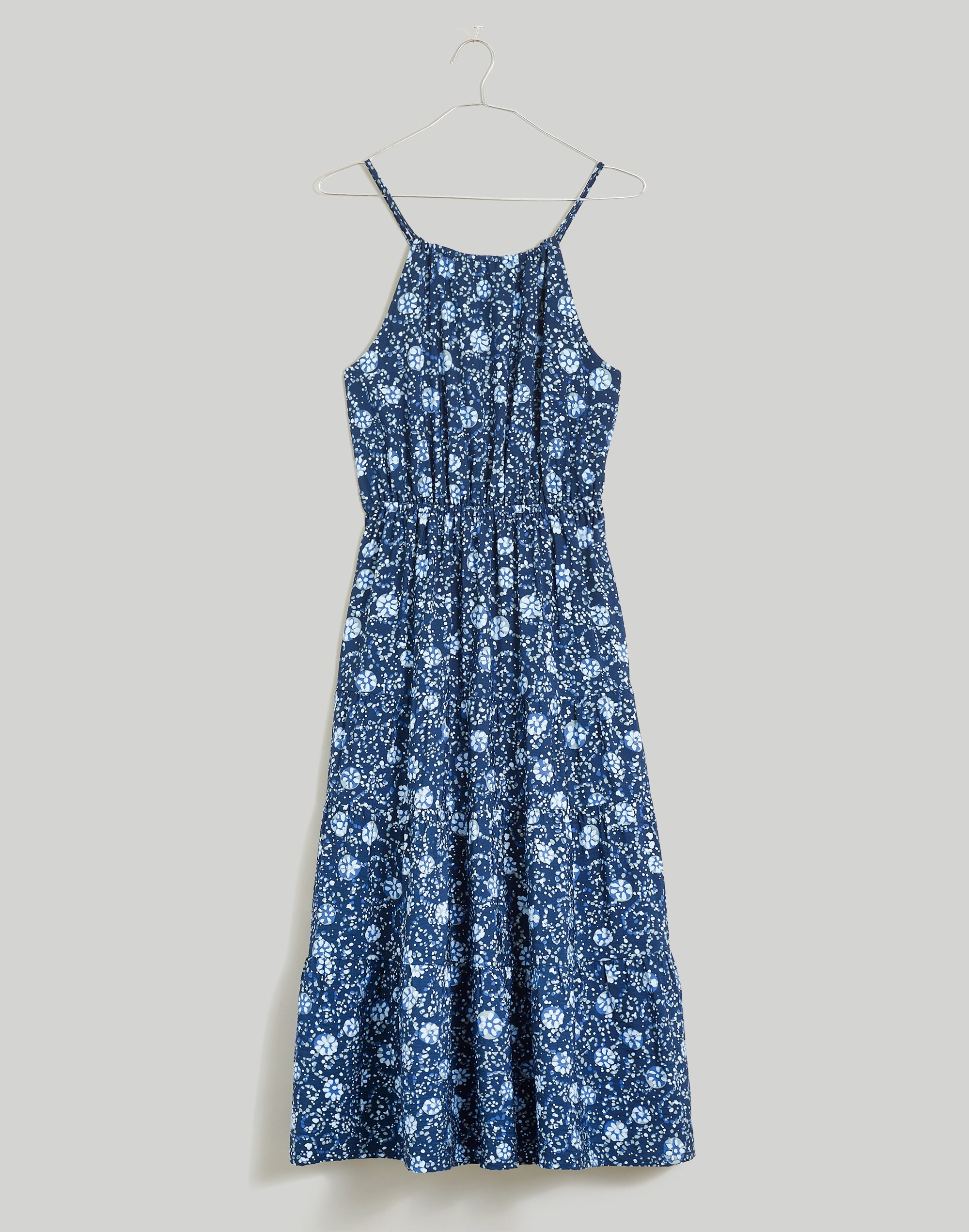 Cross-Back Halter Midi Dress in Vineyard Medallion