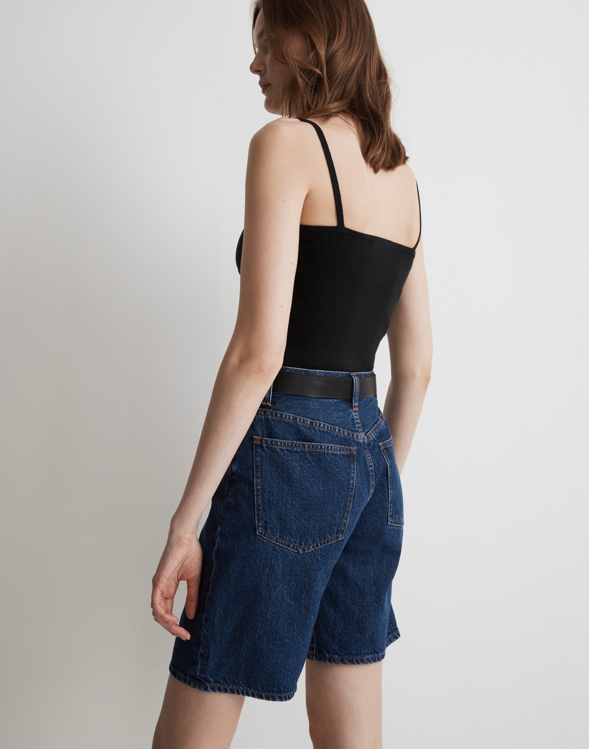 Corset-Detail Crop Sweater Tank