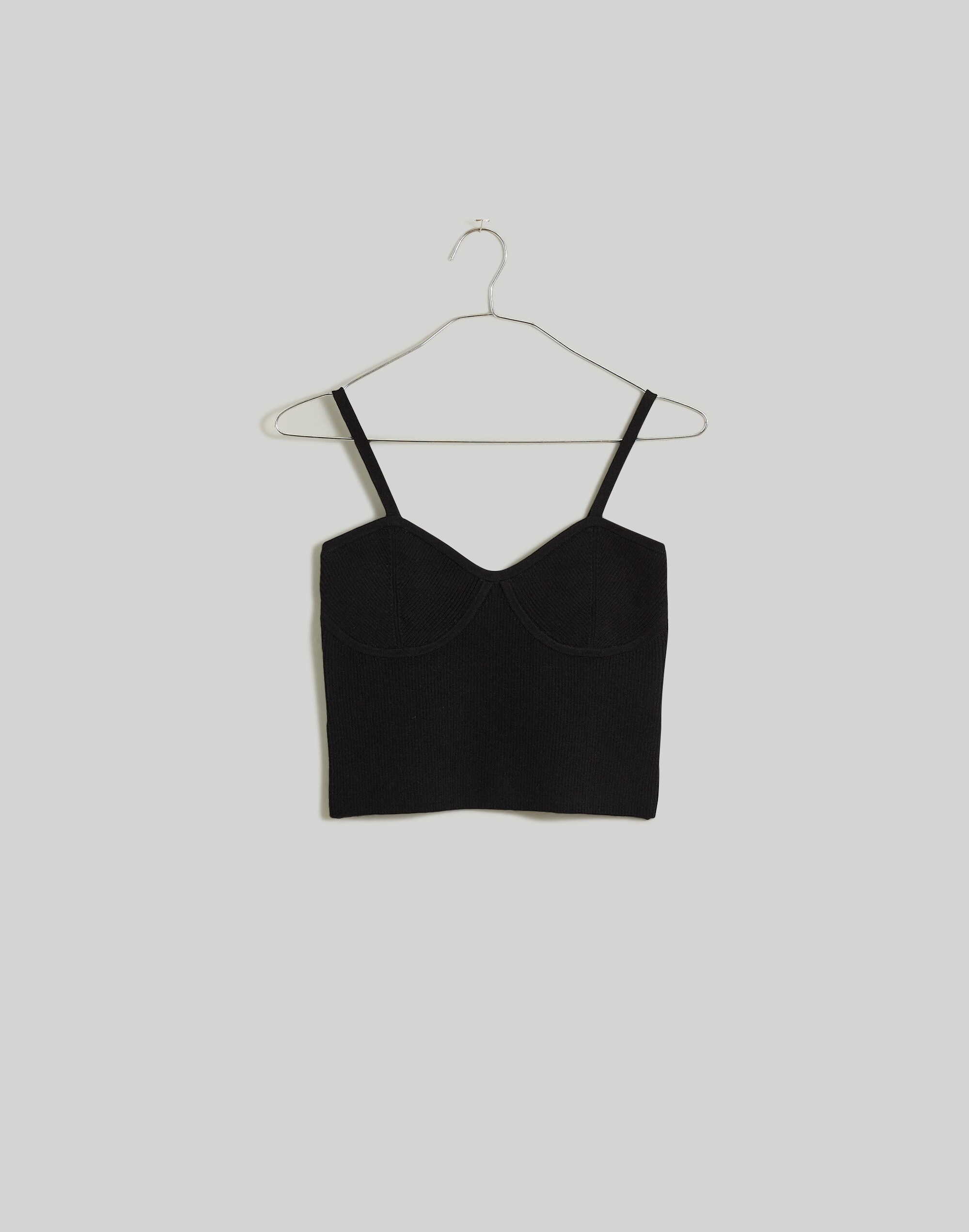 Corset-Detail Crop Sweater Tank