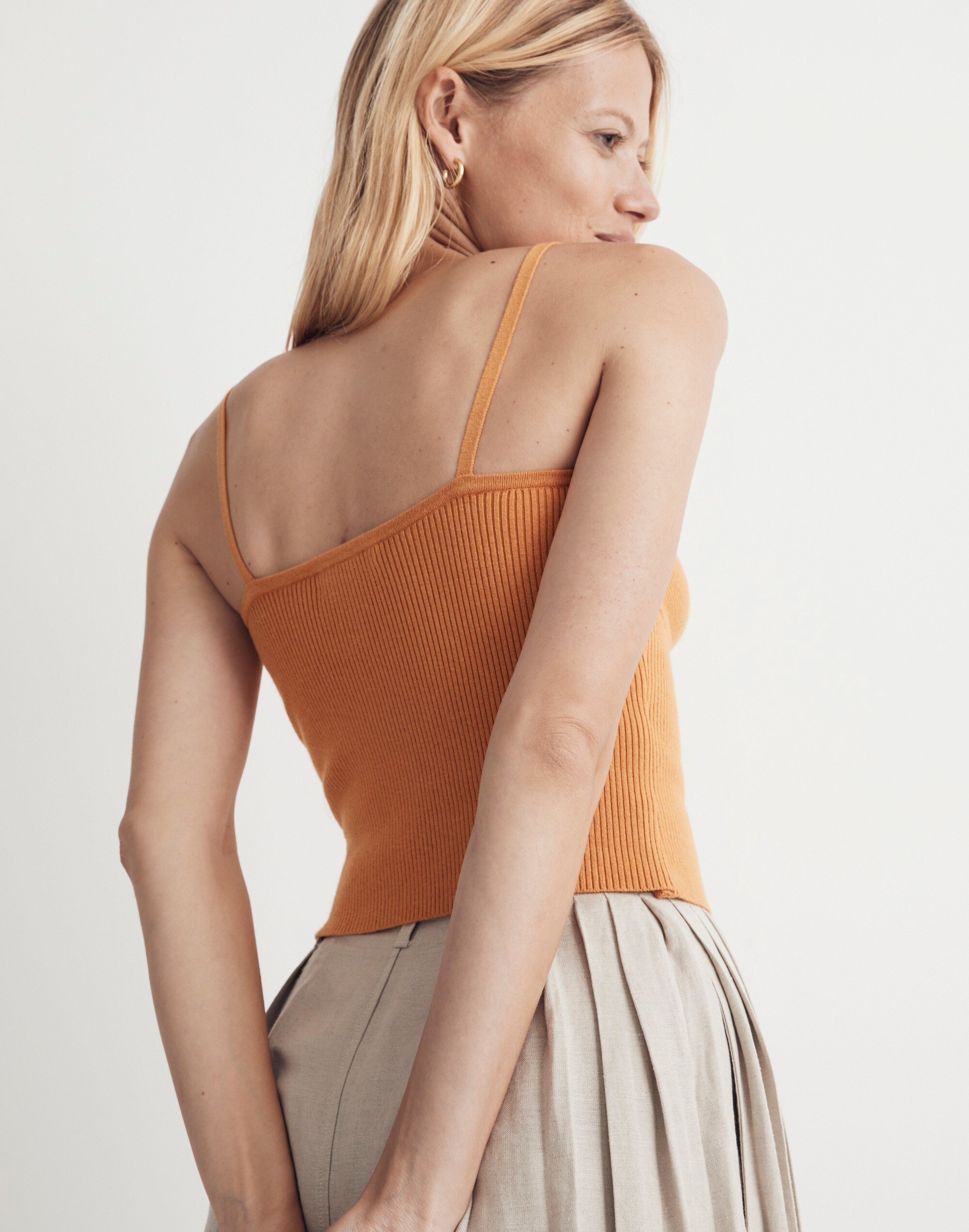 Corset-Detail Crop Sweater Tank