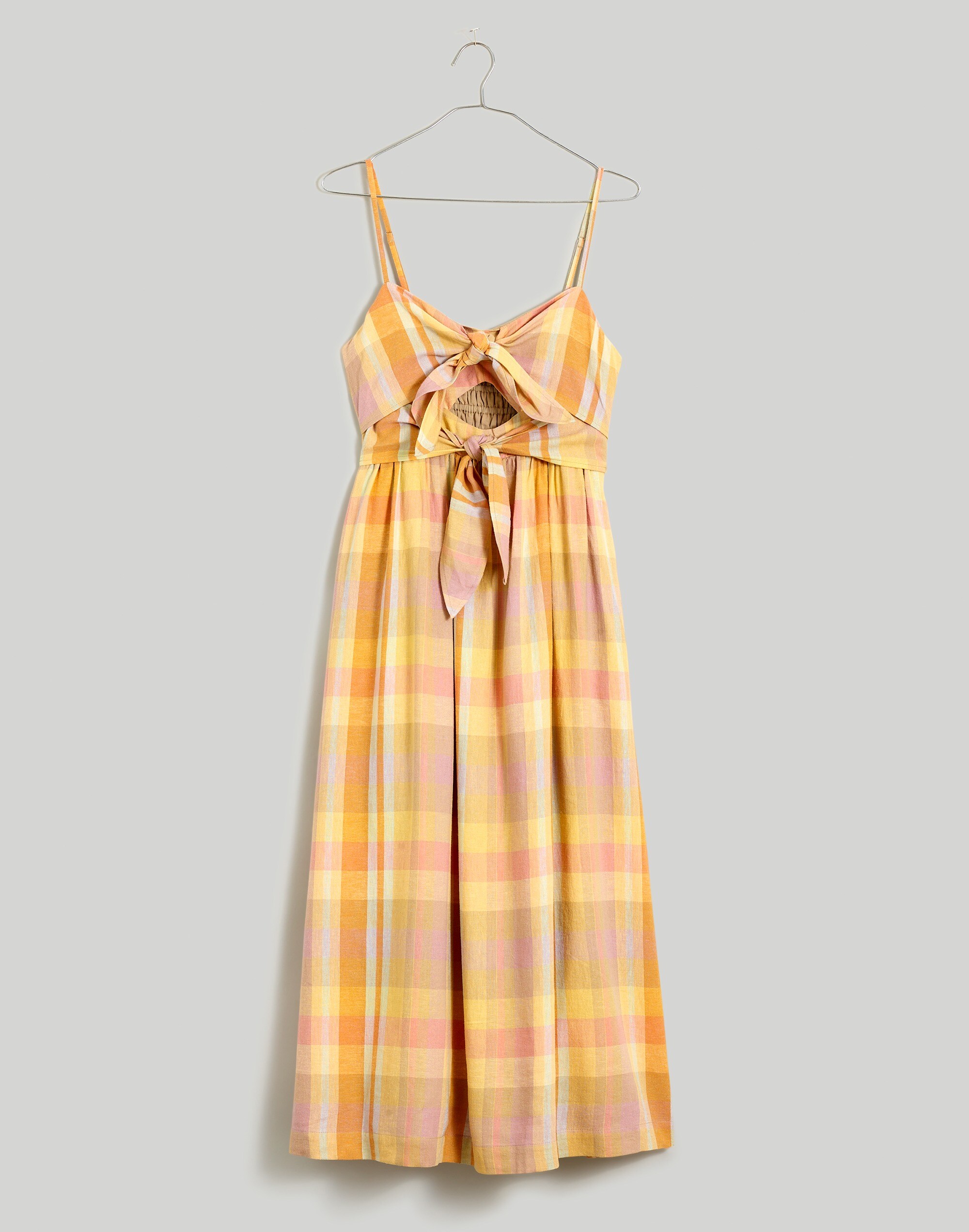 Double-Tie Cutout Sweetheart Midi Dress