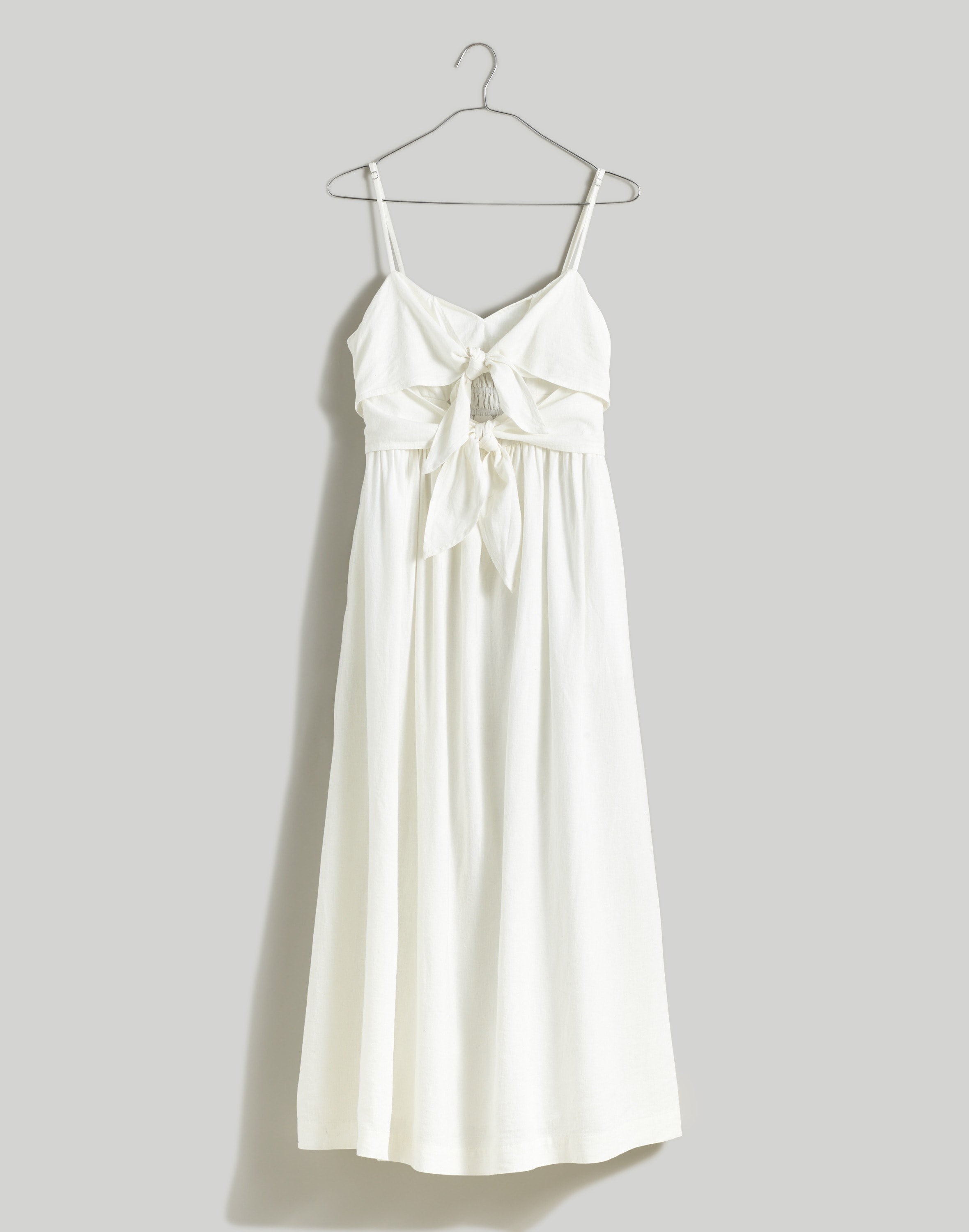 Double-Tie Cutout Sweetheart Midi Dress