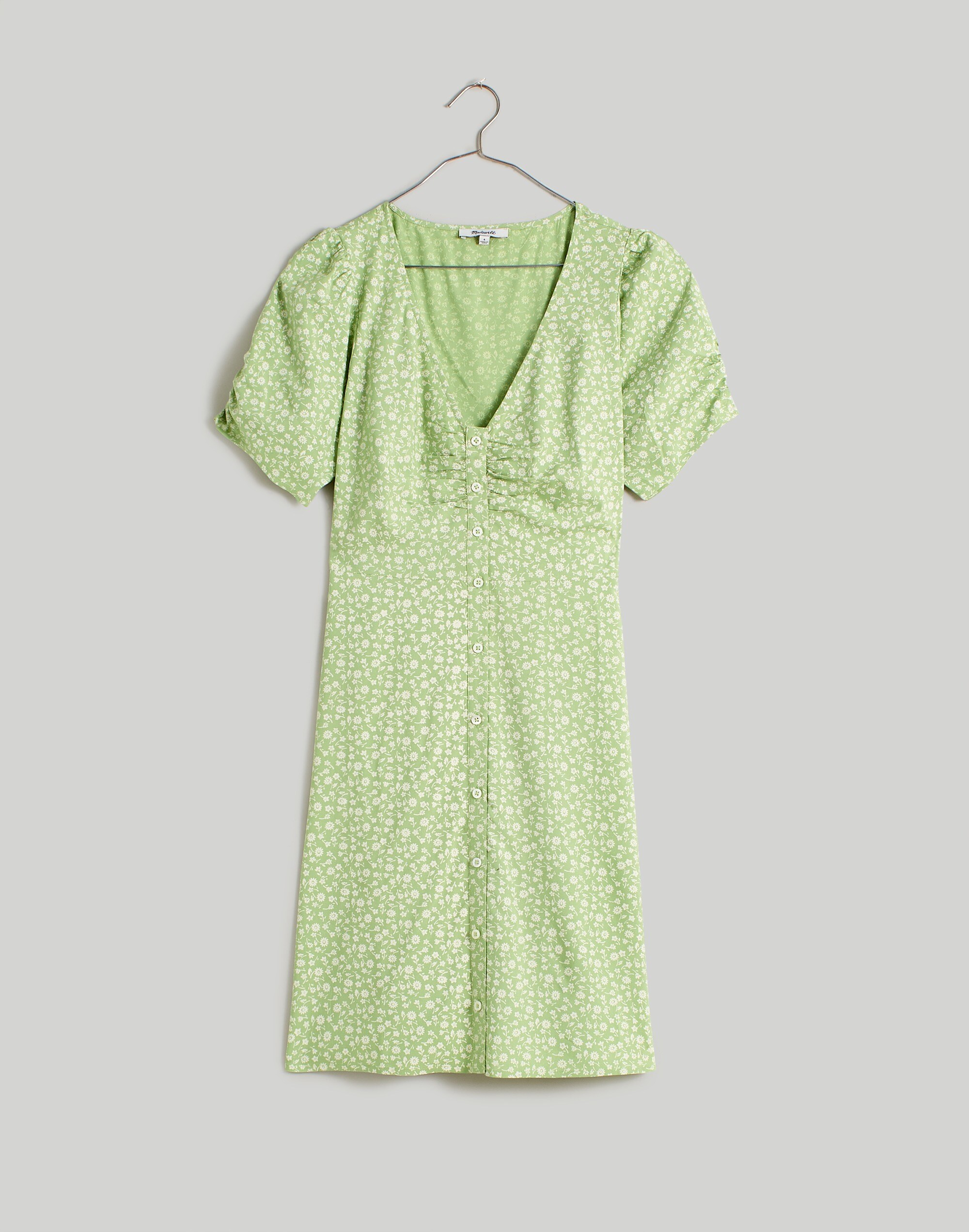 V-Neck Button-Front Mini Dress