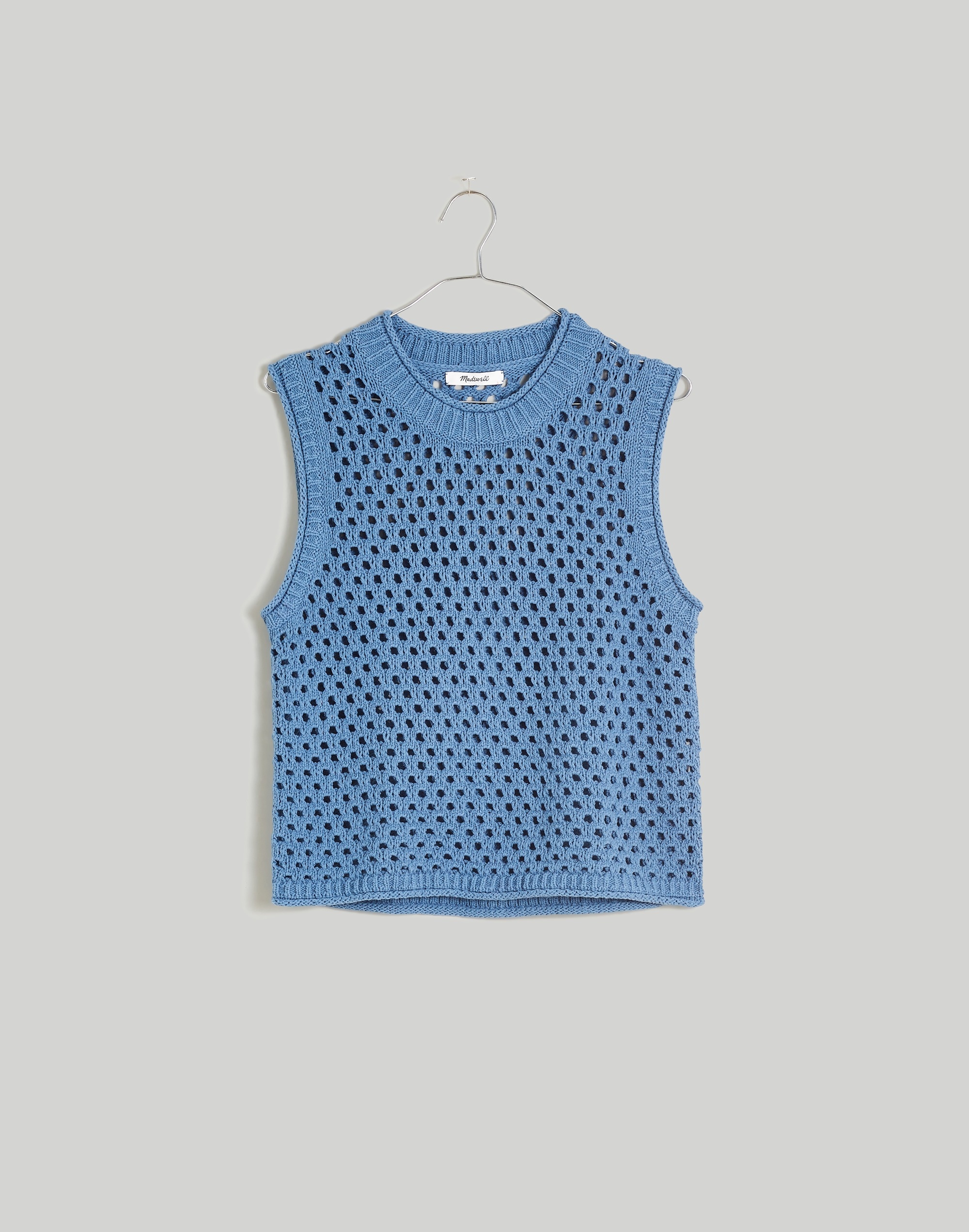 Open-Stitch Crop Sweater Vest
