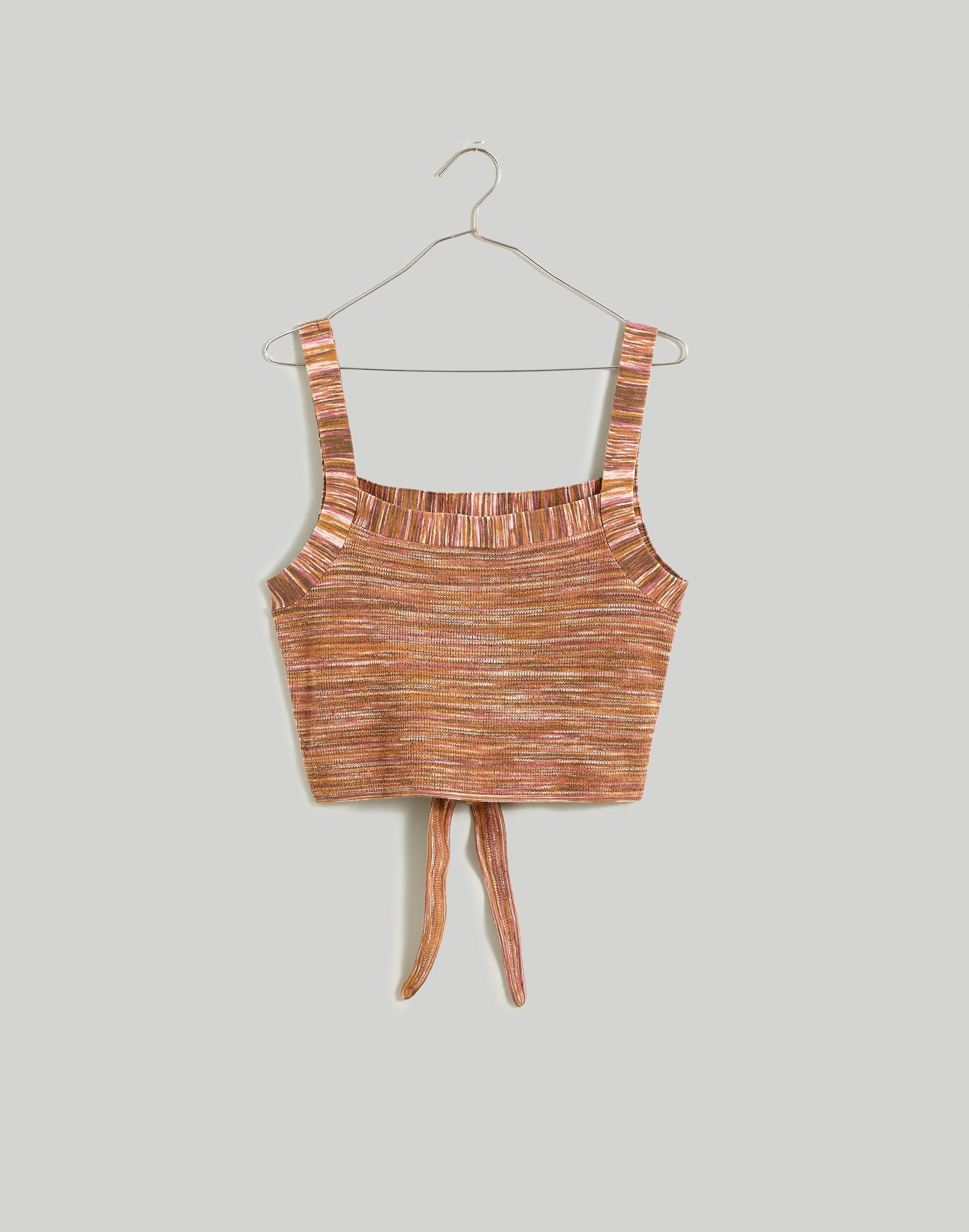 Space-Dyed Tie-Back Crop Sweater Tank