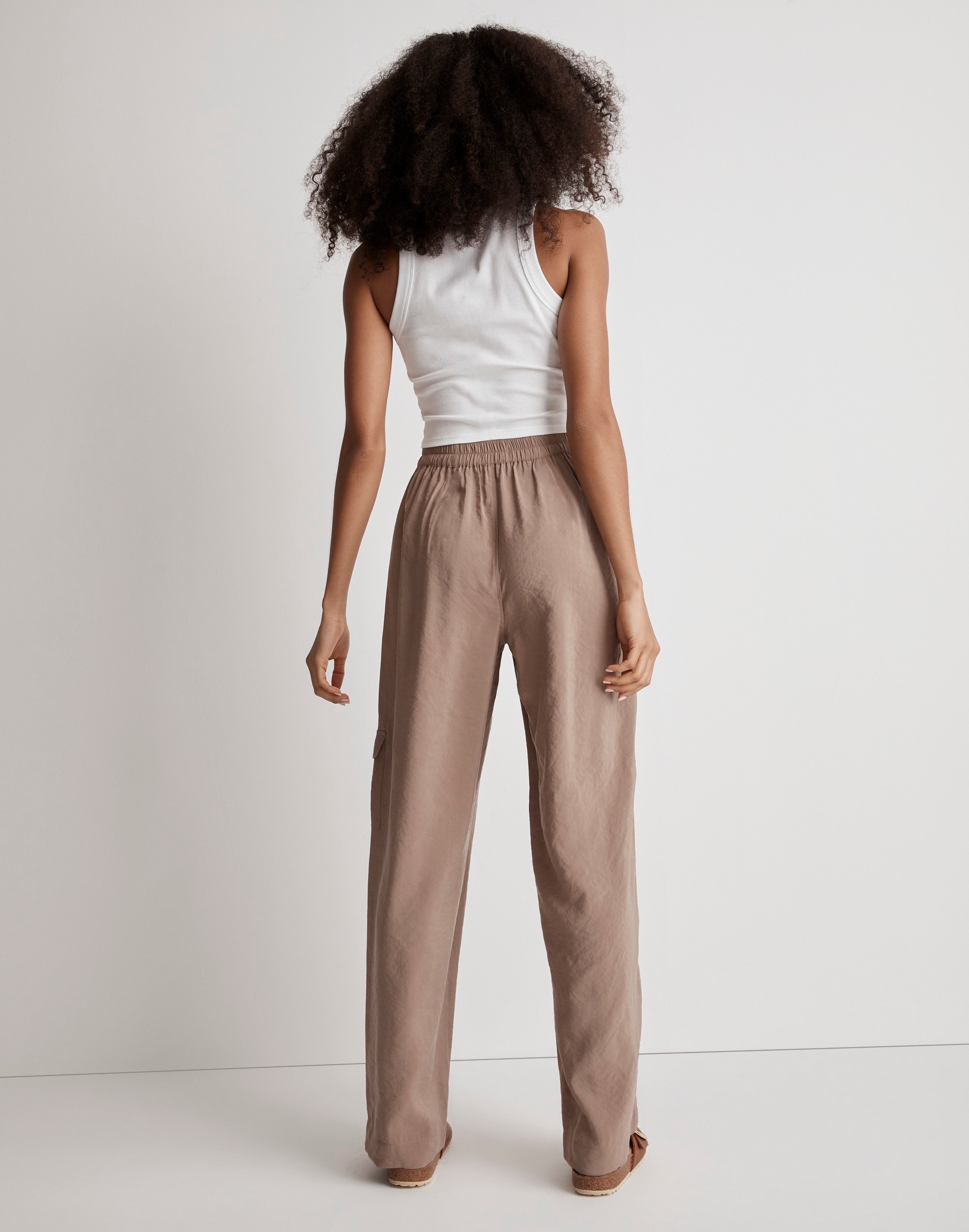 Petite Straight Cargo Pants in Softdrape