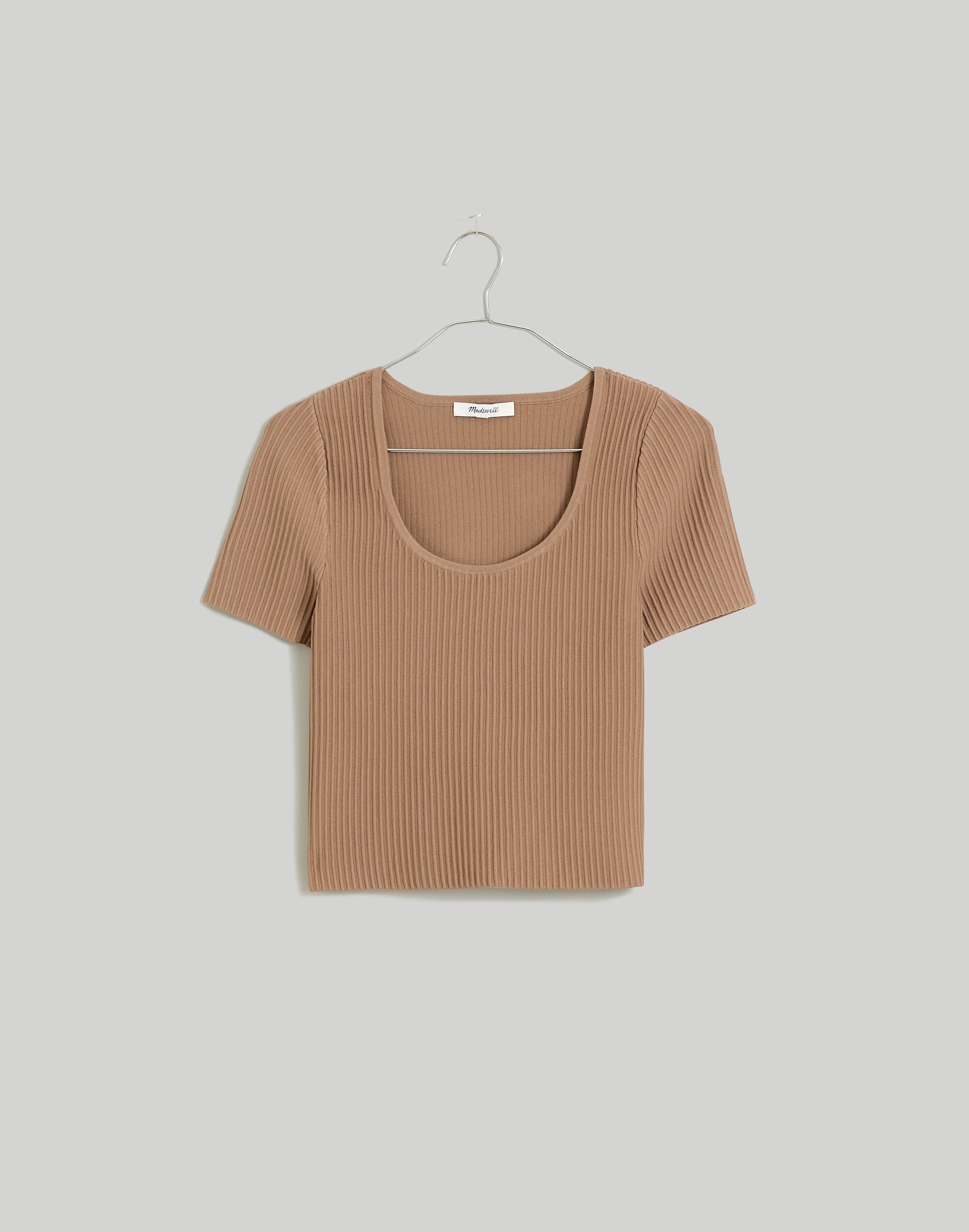 Ottoman Crop Sweater Tee in light umber image 5