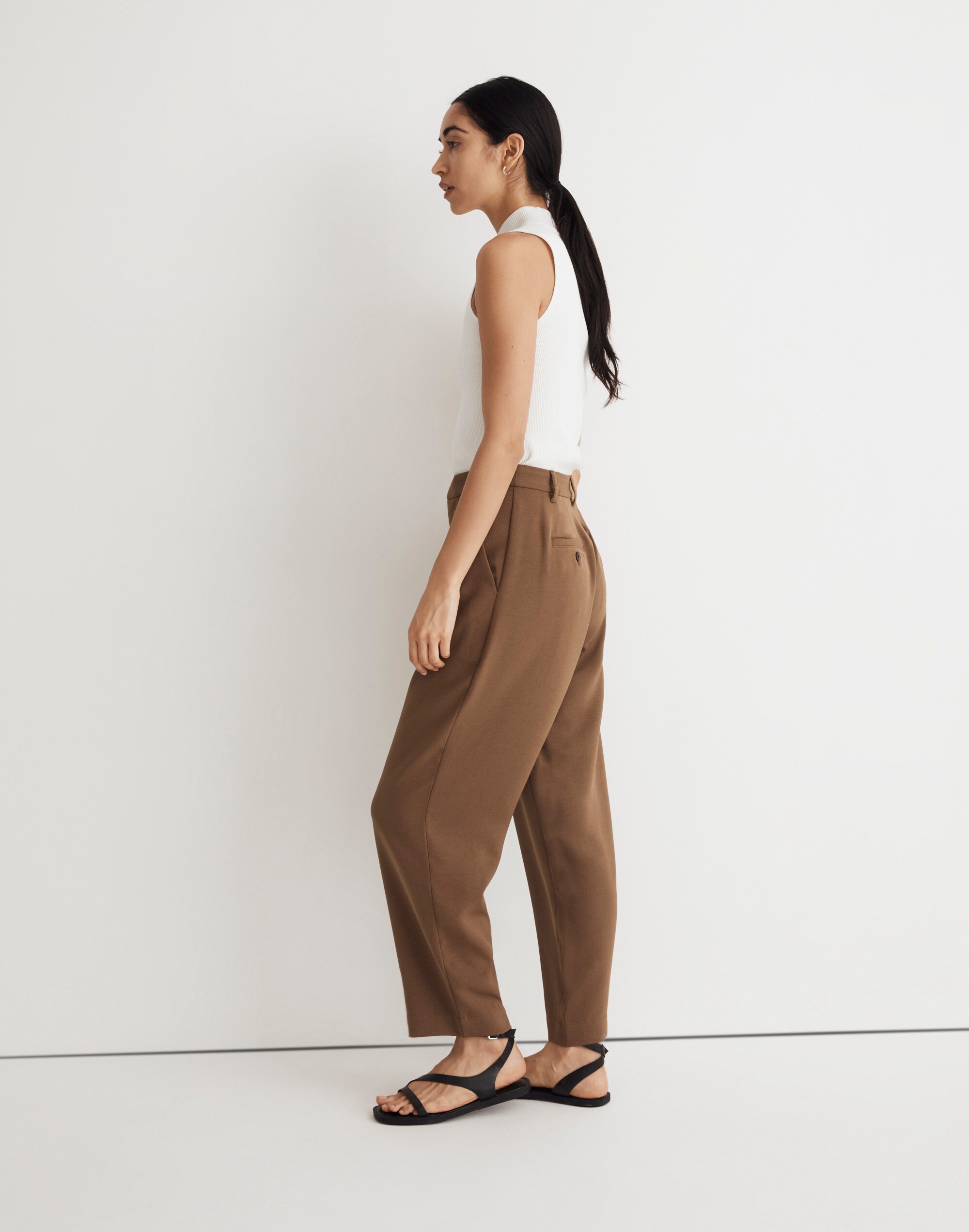 Petite Pleated Tapered-Leg Pants in Easygoing Crepe