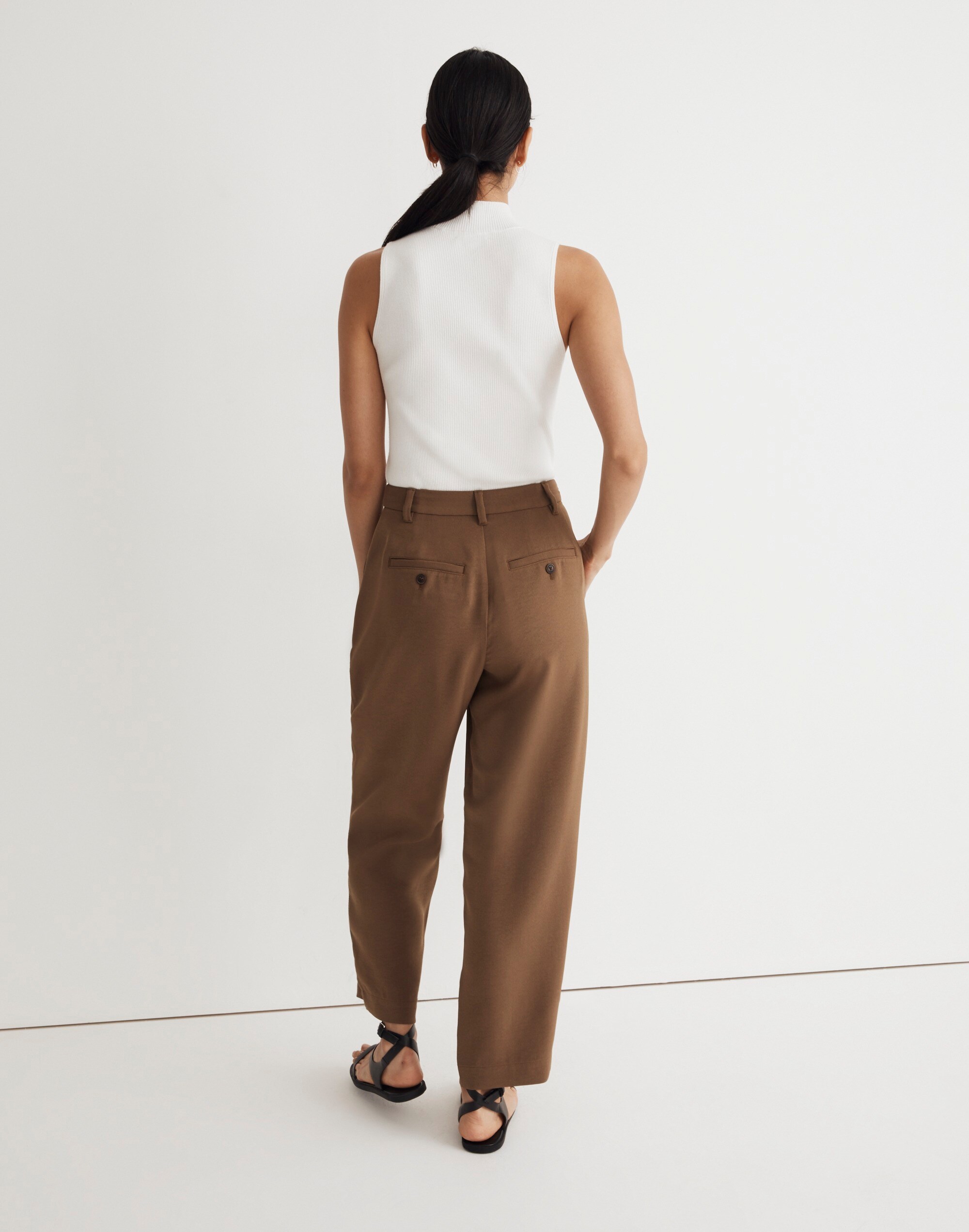 Petite Pleated Tapered-Leg Pants in Easygoing Crepe