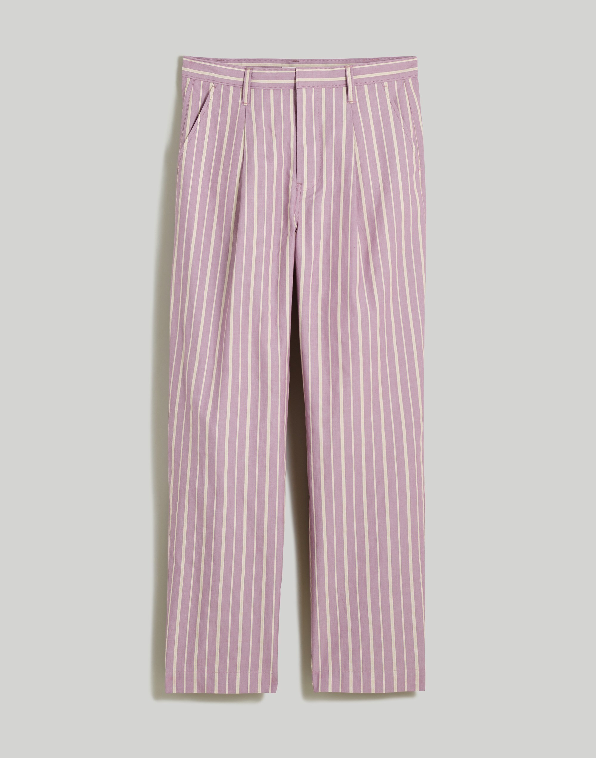 Pleated Tapered-Leg Pants in Signature Poplin