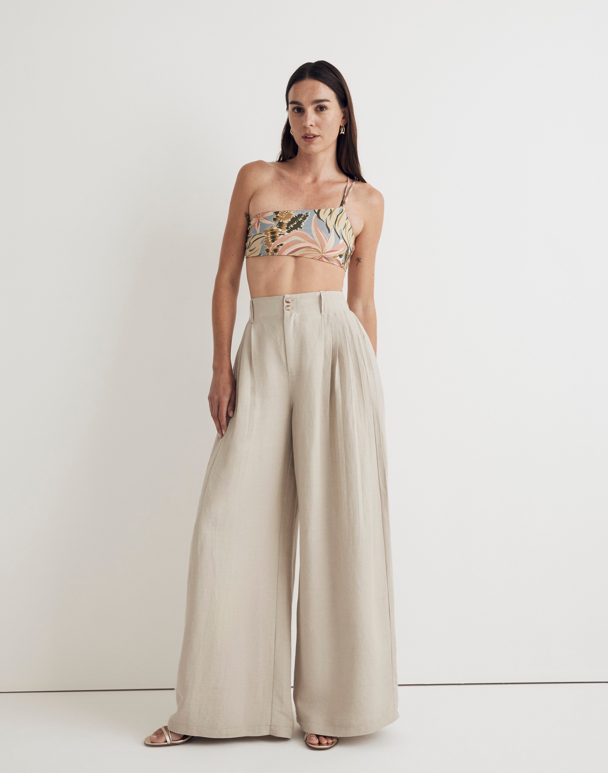 pleated superwide-leg pants