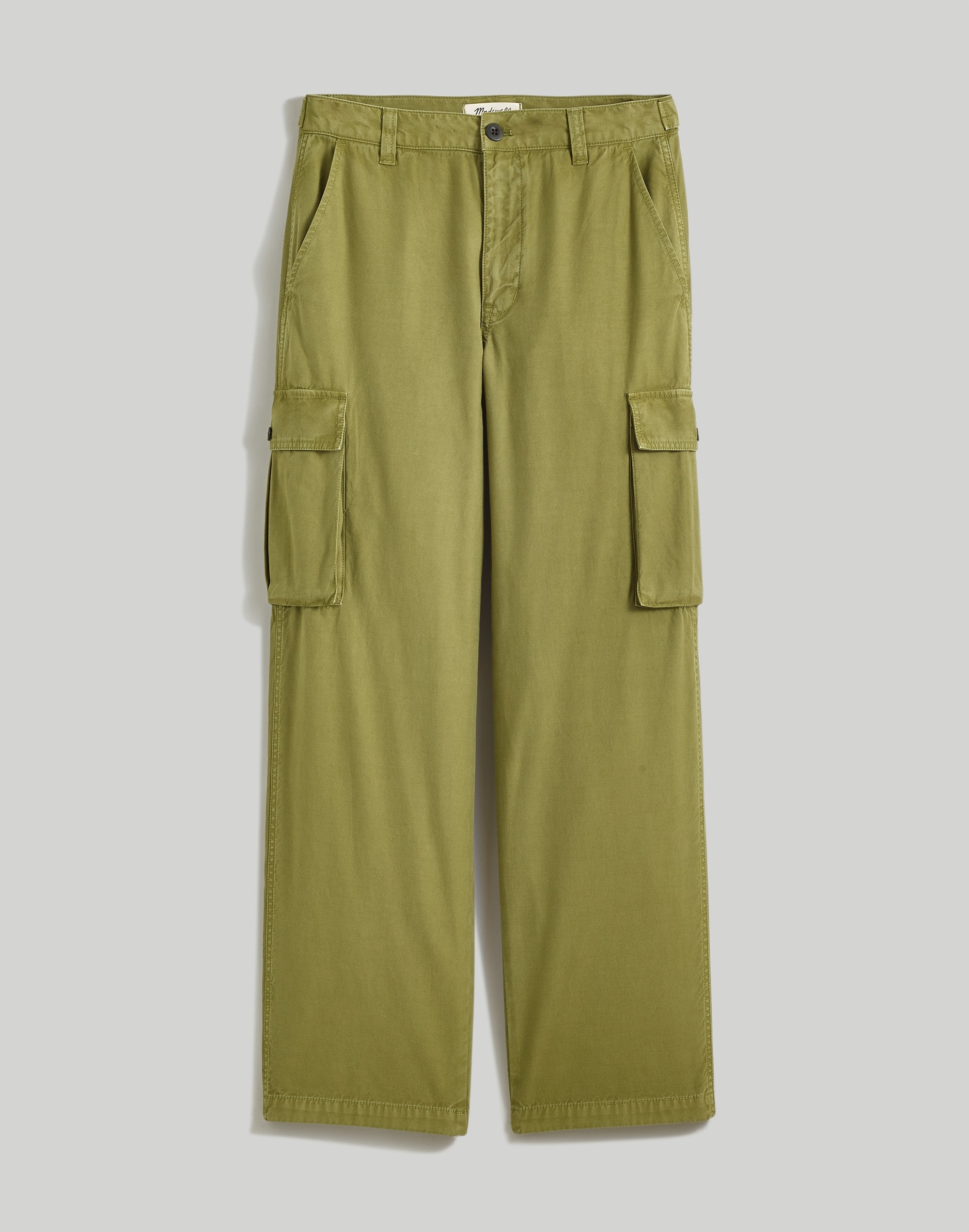 Garment-Dyed Low-Slung Straight Cargo Pants