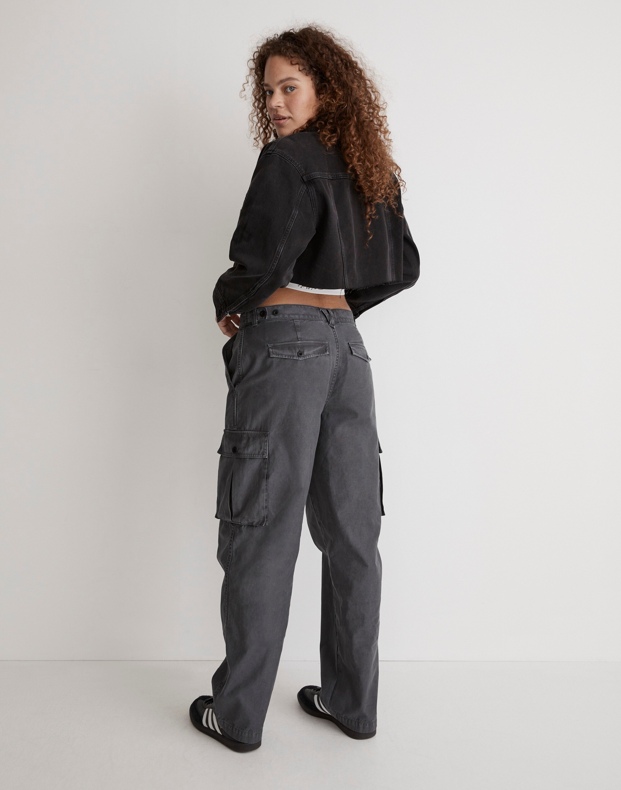 Garment-Dyed Low-Slung Straight Cargo Pants