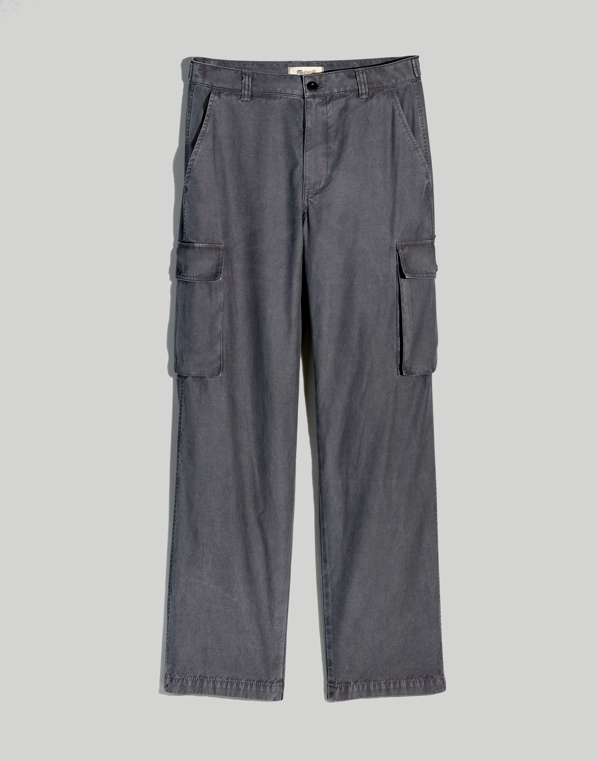 Garment-Dyed Low-Slung Straight Cargo Pants